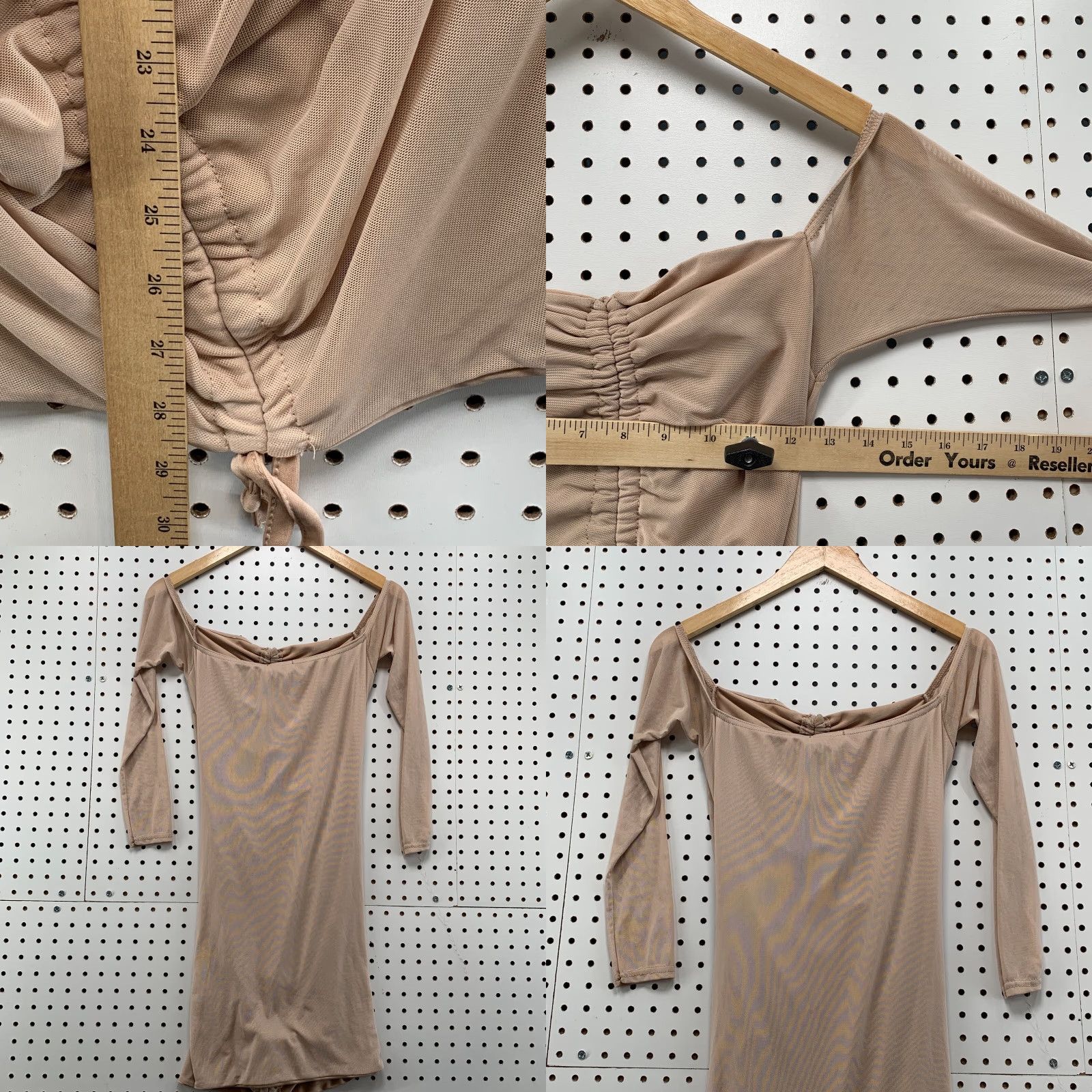 PrettyLittleThing Pretty Little Thing Dress Off The Shoulder Ruched Brown Womens Size 8 NWT Size M / US 6-8 / IT 42-44 - 10 Thumbnail