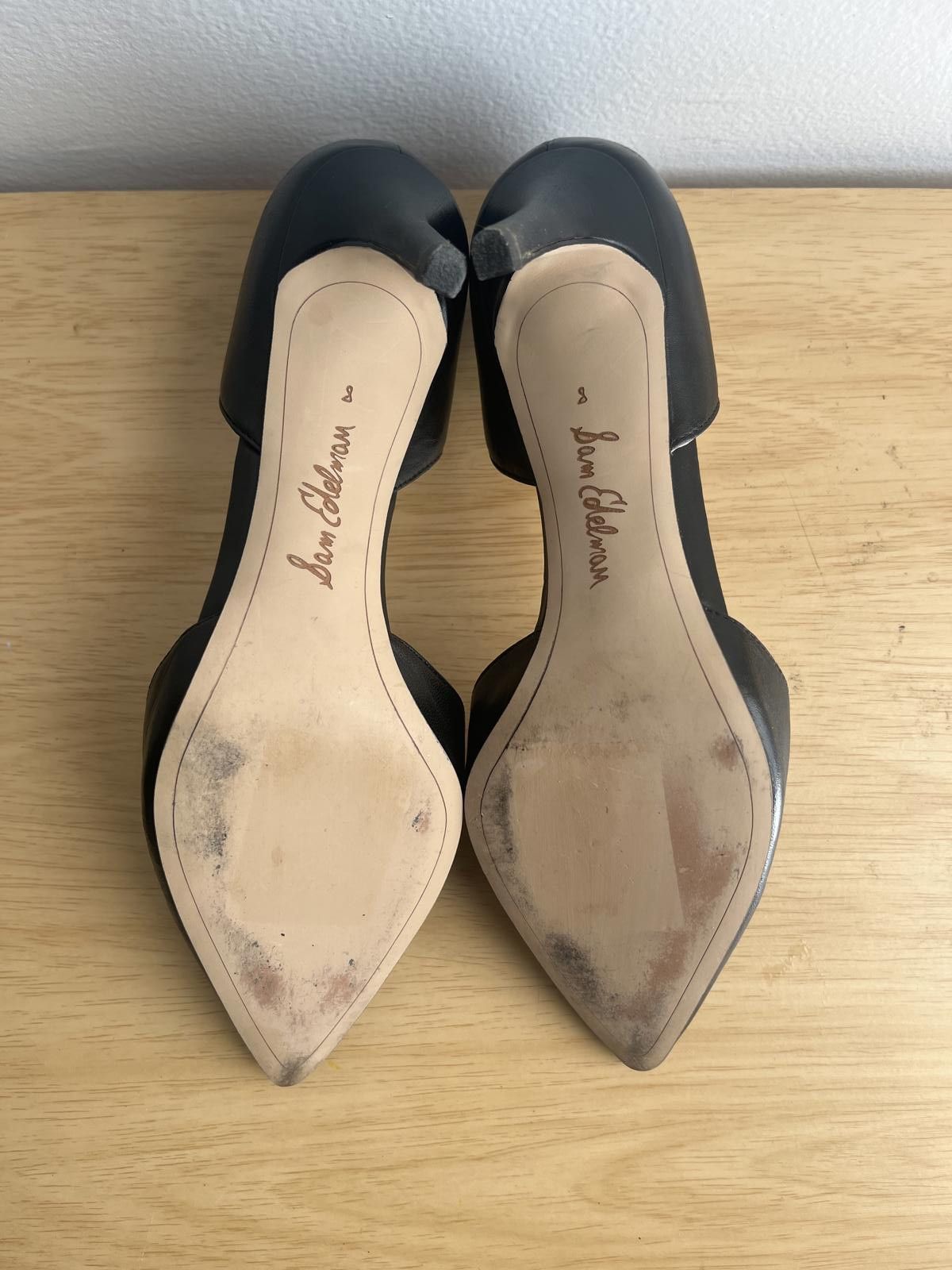 Designer Sam Edelman, Black Pointy Toe Heels, Jaina d'Orsay Pumps Size US 8 / IT 38 - 6 Thumbnail