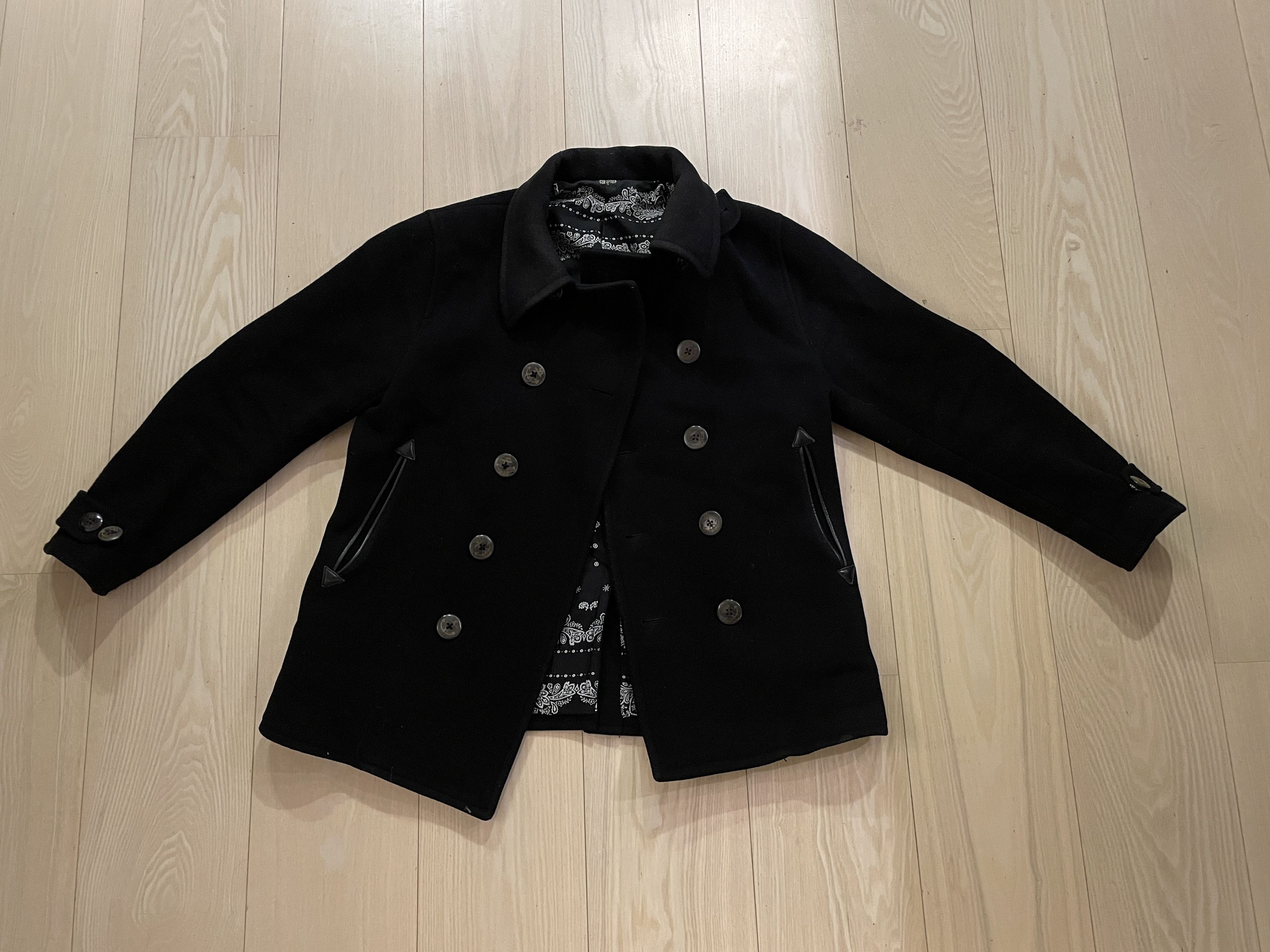 image of Head Porter Plus Pea Coat in Black, Men's (Size XL)