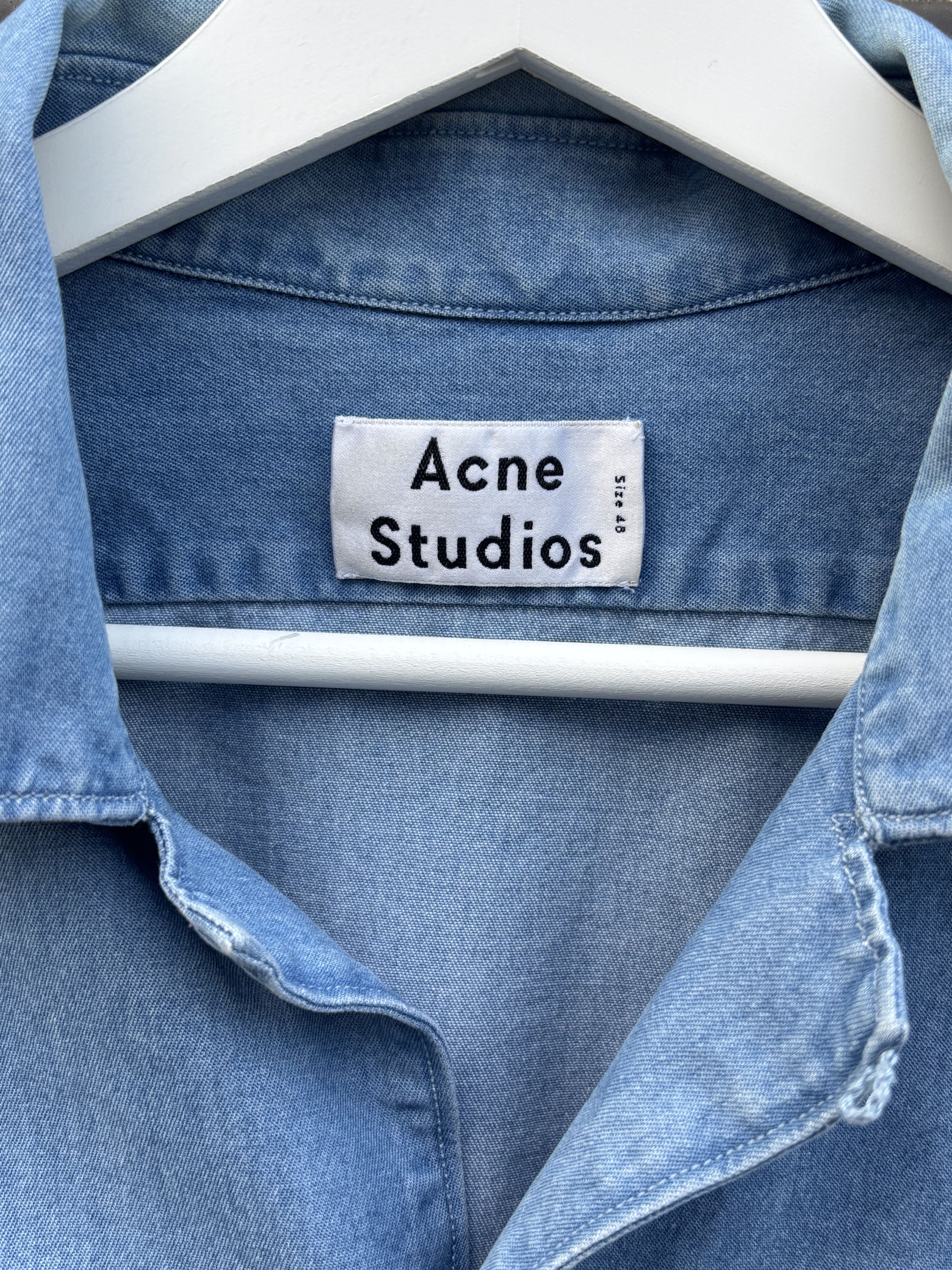 Acne Studios Acne Studios Elm Short Sleeve Denim Shirt Size US M / EU 48-50 / 2 - 5 Thumbnail