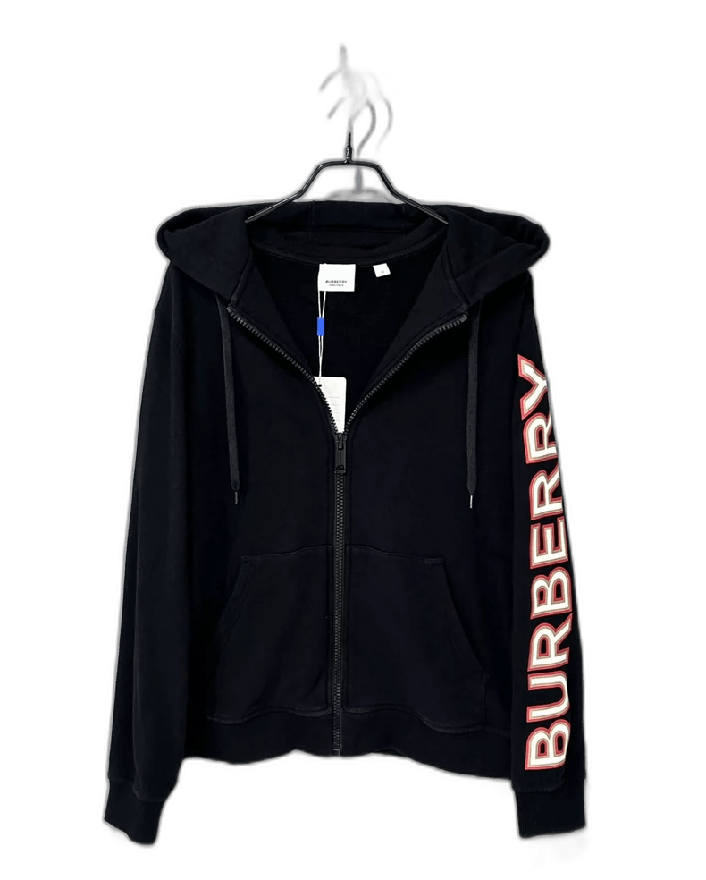 Burberry Black Logo Printed Hooded Jacket Size M / US 6-8 / IT 42-44 - 1 Thumbnail