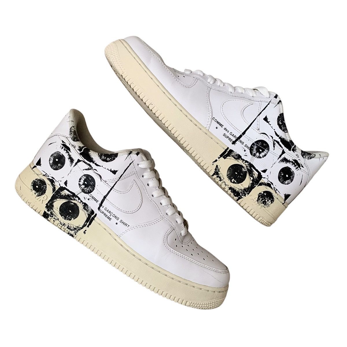 Comme Des Garcons Nike Supreme Air Force 1 Low Eyes White