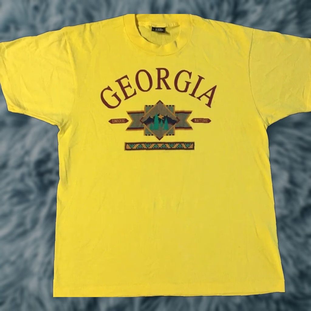 Vintage VINTAGE 90s Georgia Nature Faded Shirt M L USA Animal Art Beach Surf Grunge 80s Shirt Mens Yellow 90s Animals Art USA Georgia Beach Grunge 80s Size US M / EU 48-50 / 2 - 1 Thumbnail