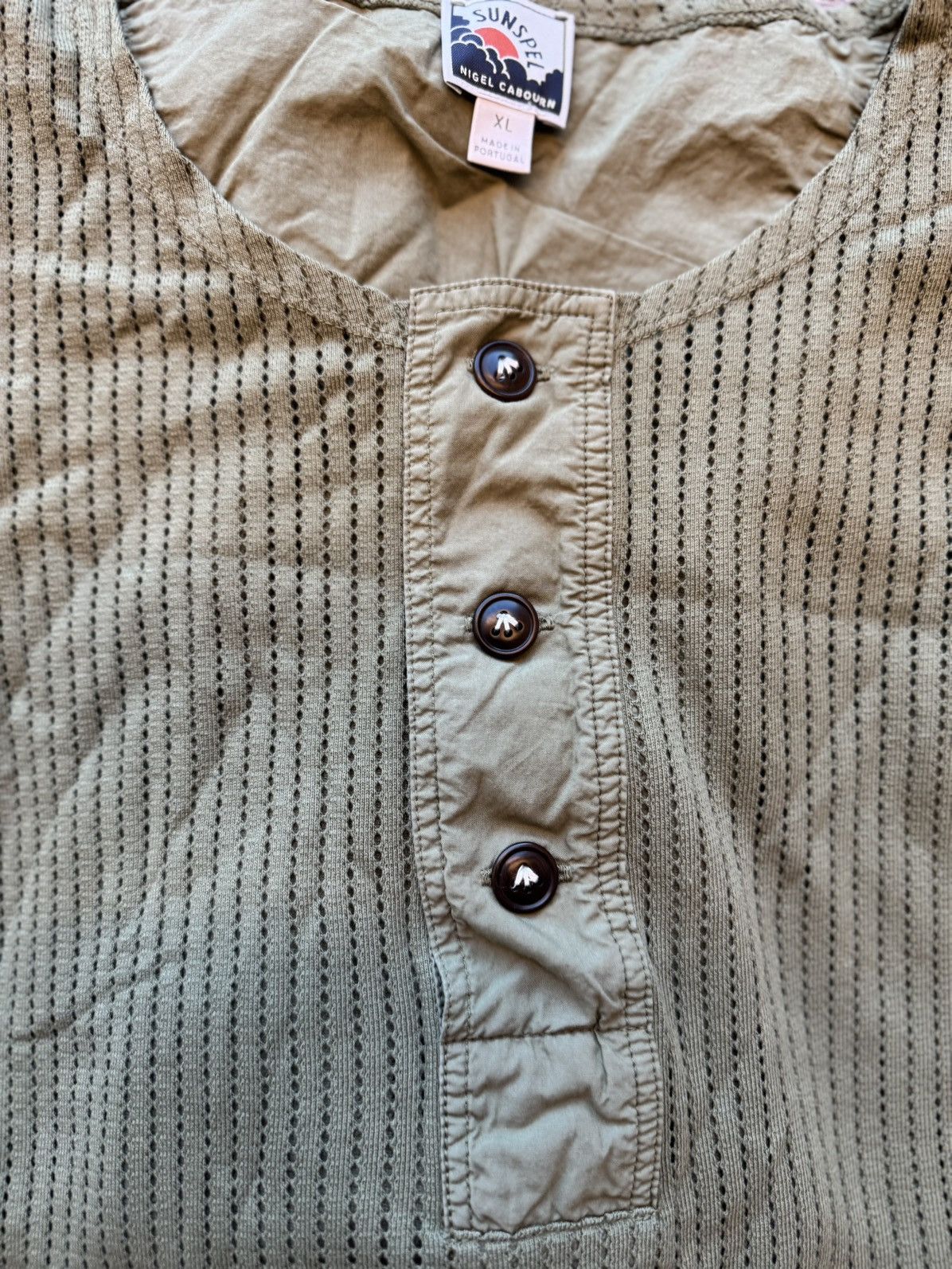 Sunspel Sunspel X Nigel Cabourn Buttons Up Henley T-Shirt - XL Size US XL / EU 56 / 4 - 3 Thumbnail