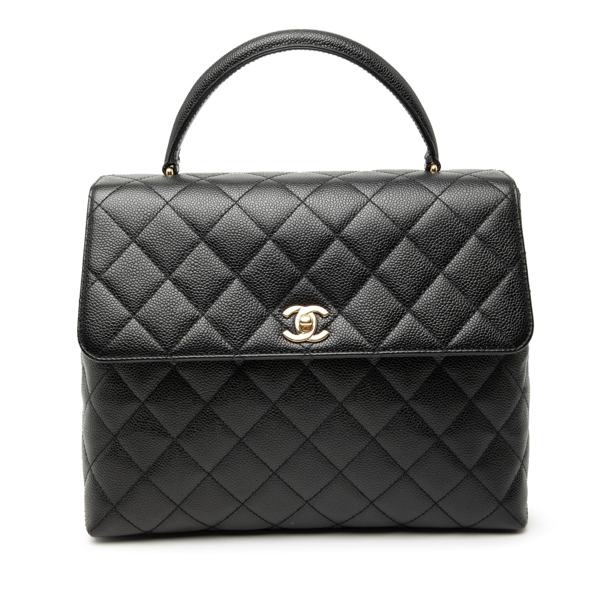 Chanel CC Quilted Caviar Kelly Top Handle Bag Size ONE SIZE - 1 Thumbnail