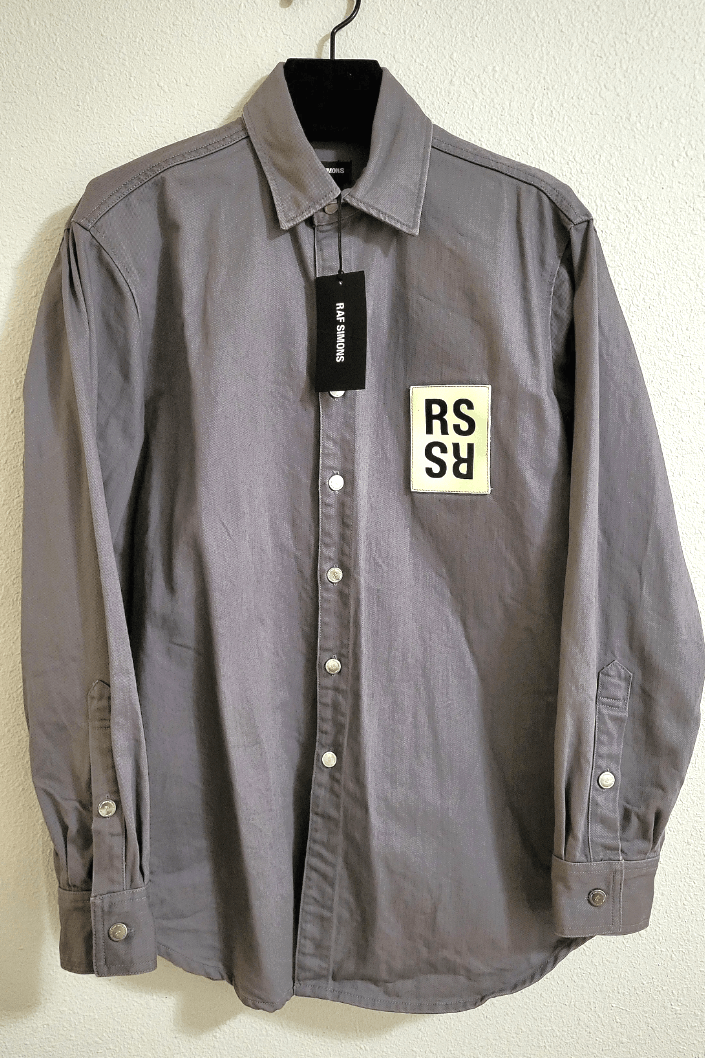 Raf Simons FW18 Oversized Grey Leather Patch Denim Jacket Size US S / EU 44-46 / 1 - 1 Thumbnail