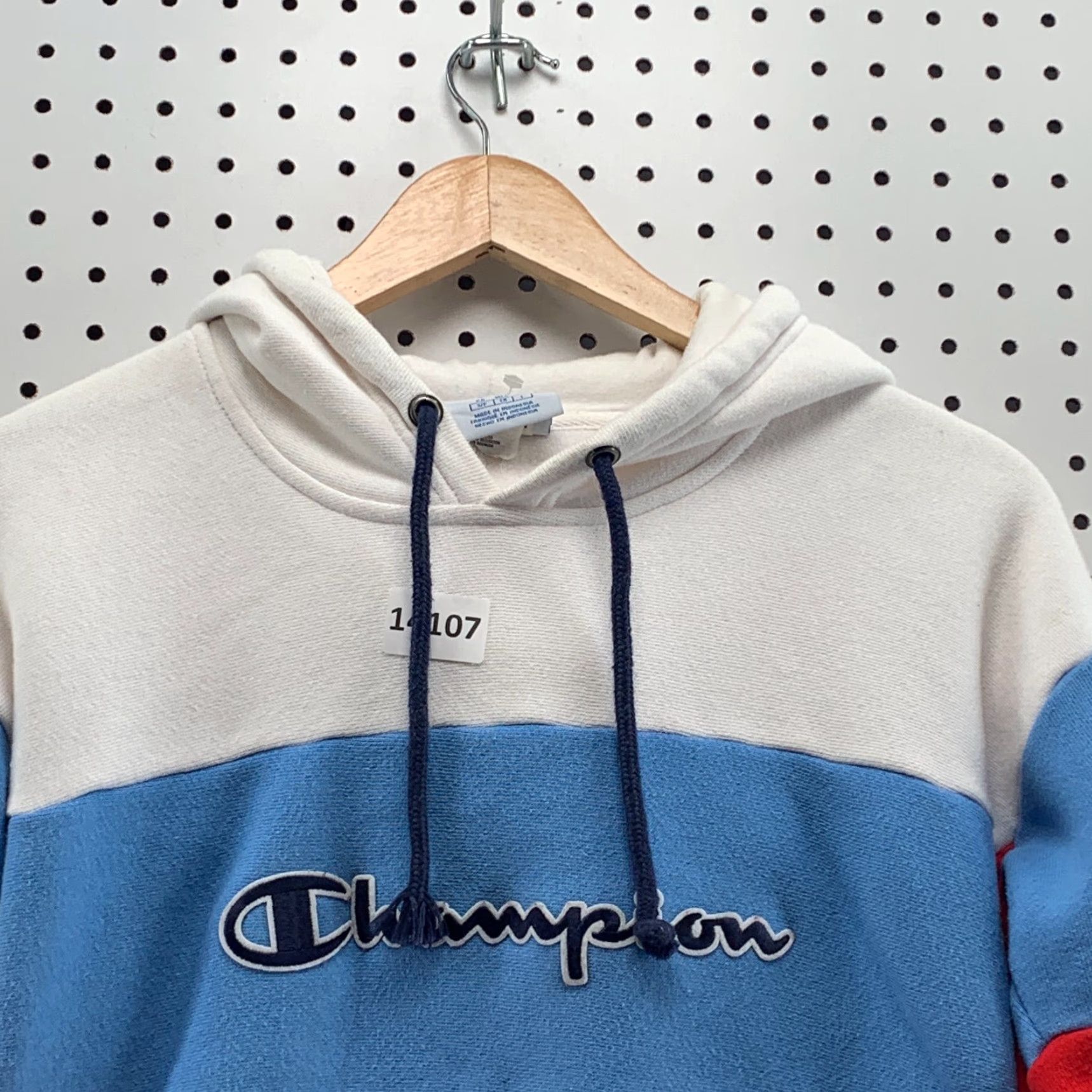 Champion Champion Reverse Weave Cropped Hoodie Womens Small Red White Stripe Size S / US 4 / IT 40 - 3 Thumbnail