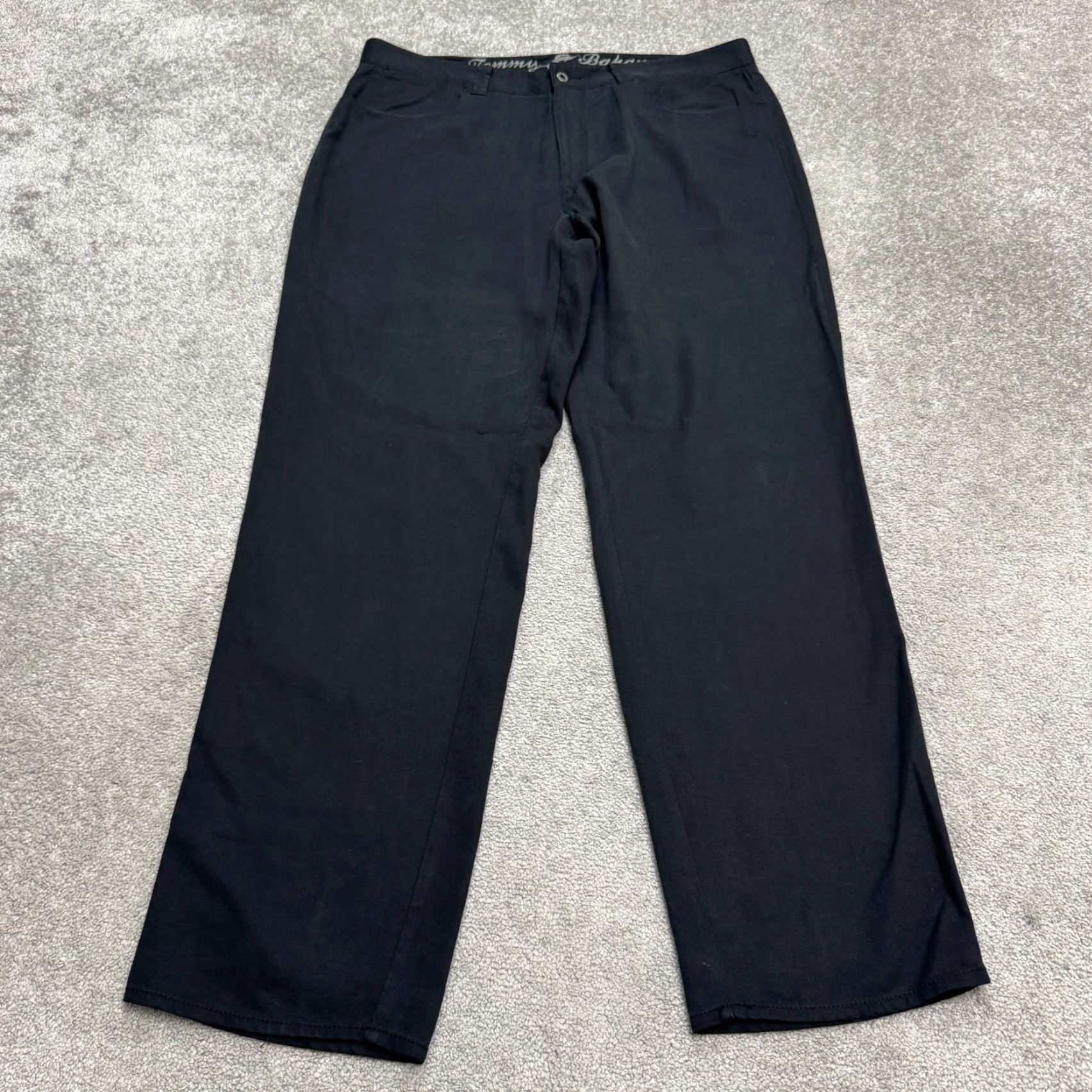 Tommy Bahama Tommy Bahama Straight Leg Pants Mens 38x30 Black Flat Front Casual Preppy Classic Navy? Size US 38 / EU 54 - 2 Thumbnail