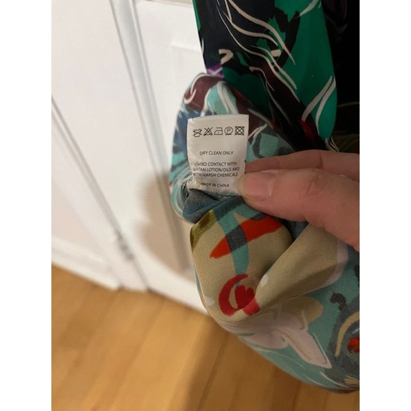 Other Saloni Green Floral Silk Eden Dress Size US 0, UK4, XS (NWT) Size XS / US 0-2 / IT 36-38 - 9 Thumbnail