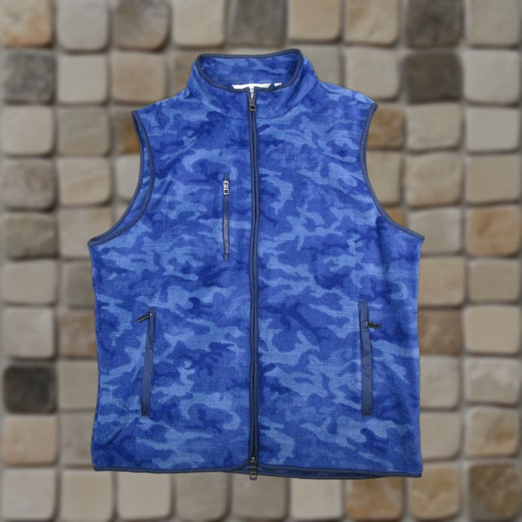 Peter Millar Peter Millar Vest Mens Large Blue Camouflage Golf Micro Shearling Fleece Size US L / EU 52-54 / 3 - 1 Thumbnail