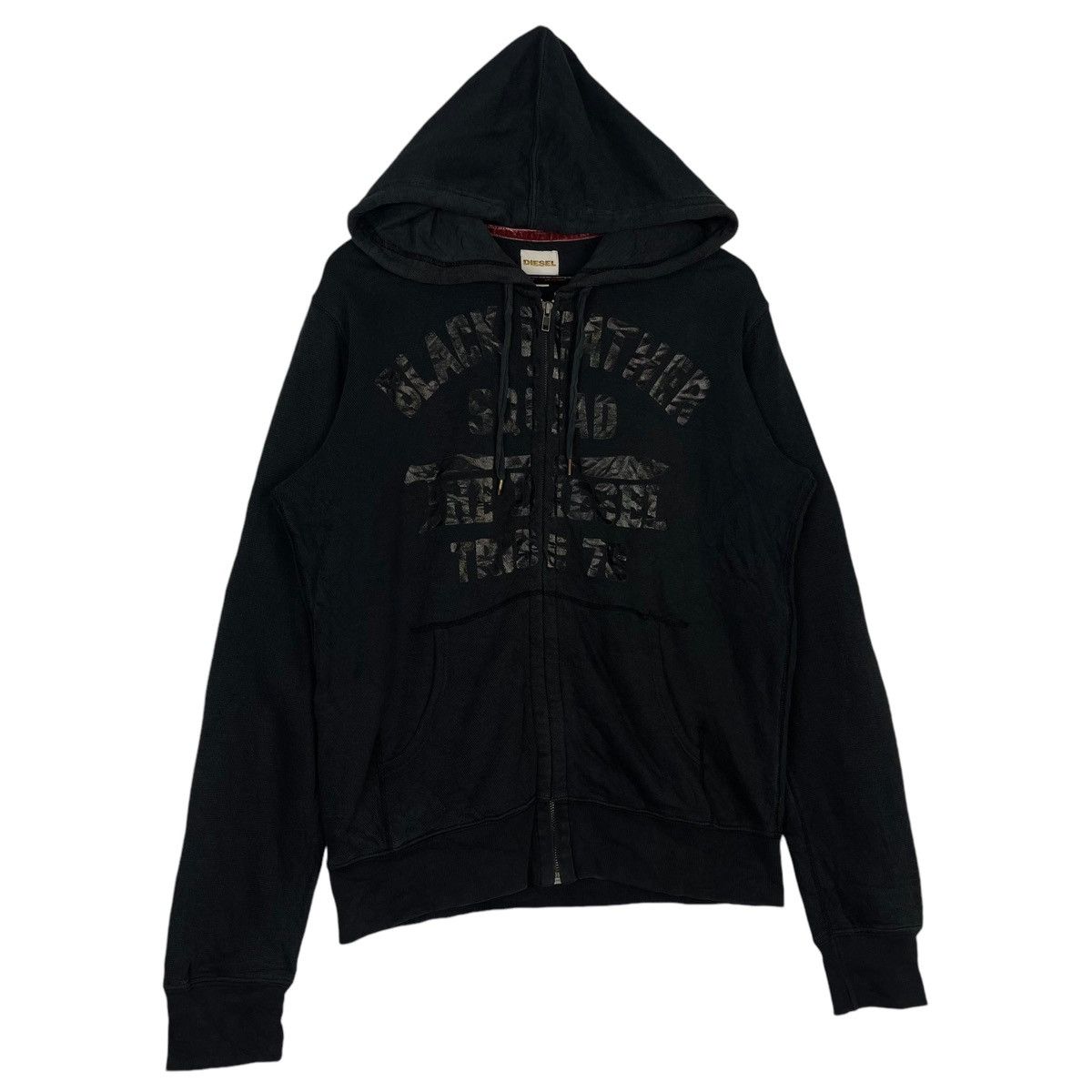 Diesel × Vintage Vintage Diesel Hoodie Full Zip Printed Black Pullover Size US M / EU 48-50 / 2 - 3 Thumbnail