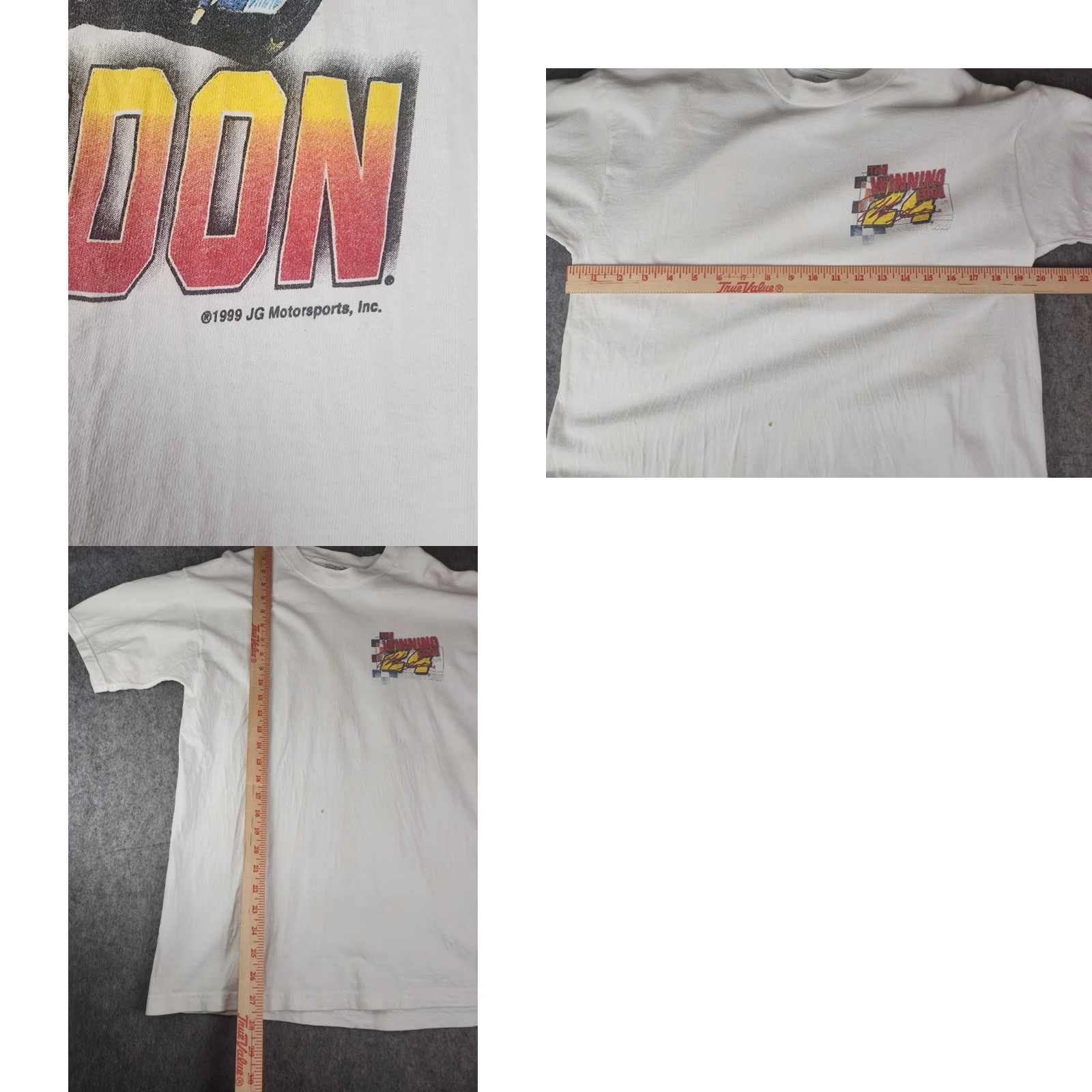 NASCAR VINTAGE 1999 Jeff Gordon Winning Edge NASCAR Large Shirt Distressed Men L White Graphic Tee Shoes? Size US L / EU 52-54 / 3 - 8 Thumbnail