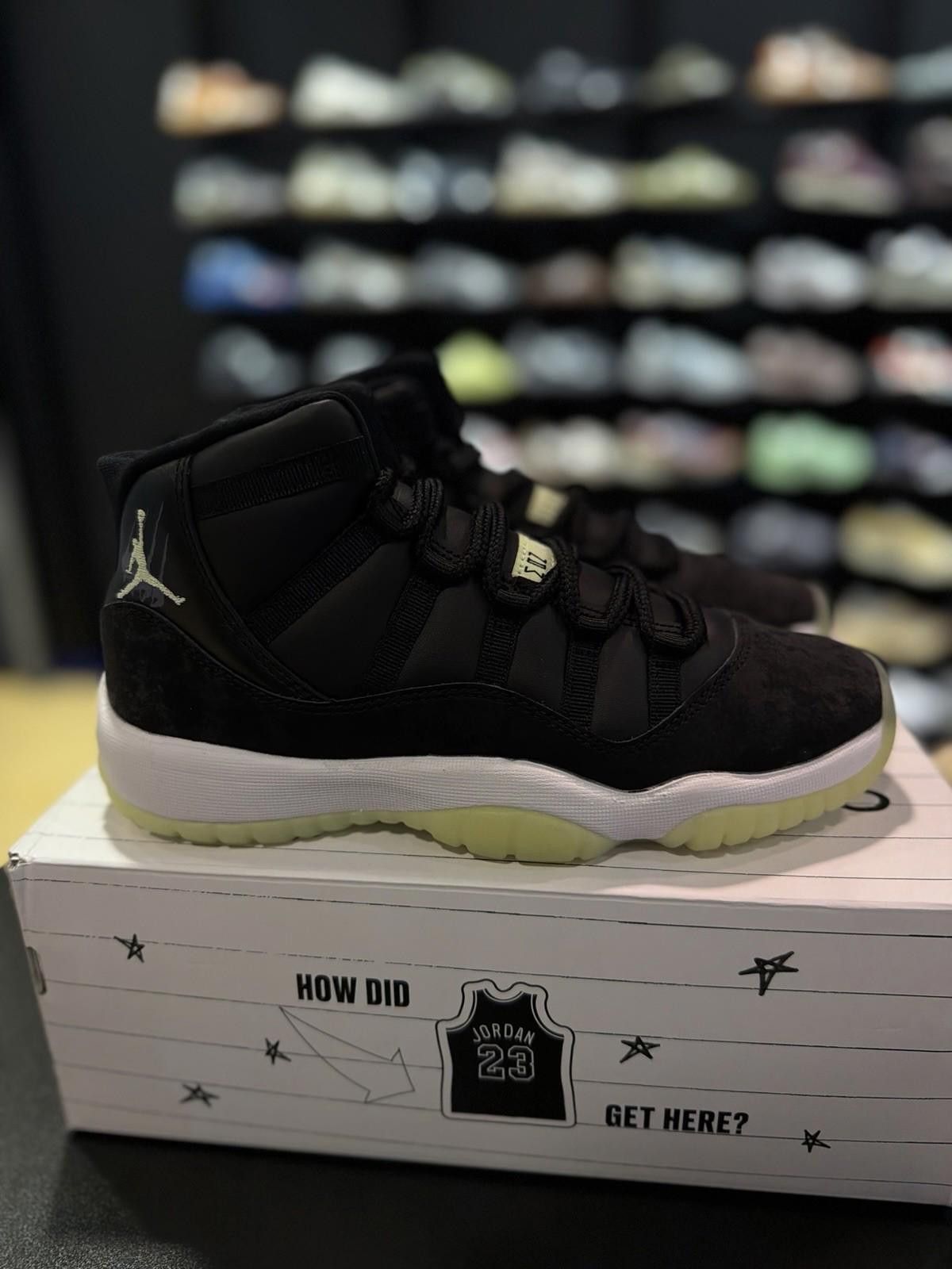 Nike Air Jordan 11 Retro GS 'Inner Beast' Black Barely Volt 7Y Size US 7 / EU 40 - 4 Thumbnail