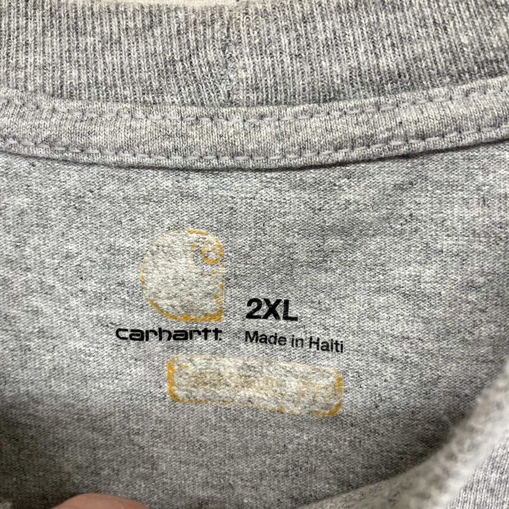 Carhartt VINTAGE Carhartt Mens Gray 2XL Carhartt Spell Out Short Sleeve T-Shirt Original Fit Size US XXL / EU 58 / 5 - 3 Thumbnail