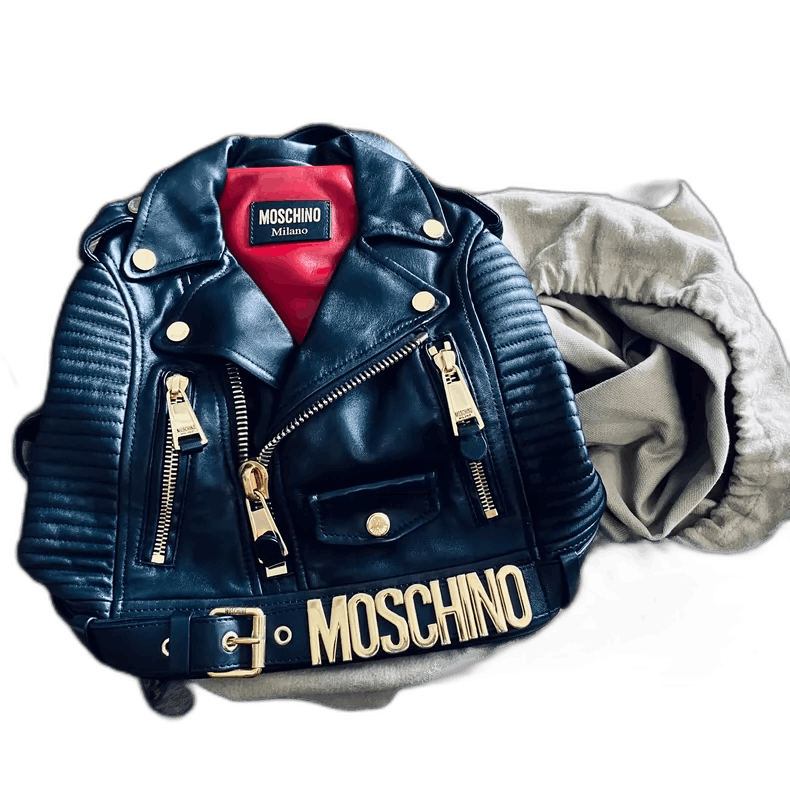 Moschino Moschino Biker Jacket Backpack in Black Size ONE SIZE - 1 Thumbnail