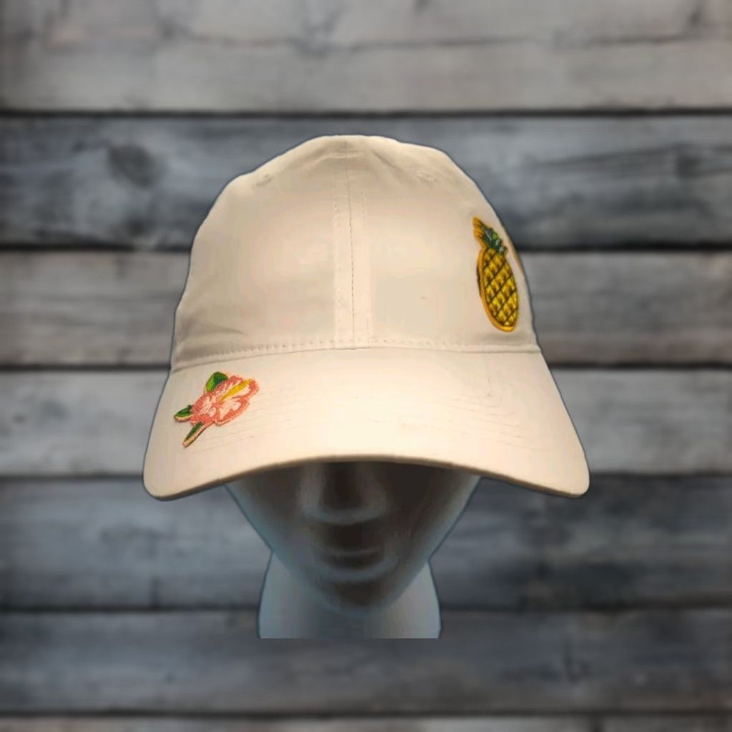 Callaway Callaway Golf Hat Cap Womens One Size White Floral Pony Tail Strap Back Ponyflo Flowers Fruit Flamingo Hawaiian Garden Style Golf Hat Womens Size ONE SIZE - 1 Thumbnail