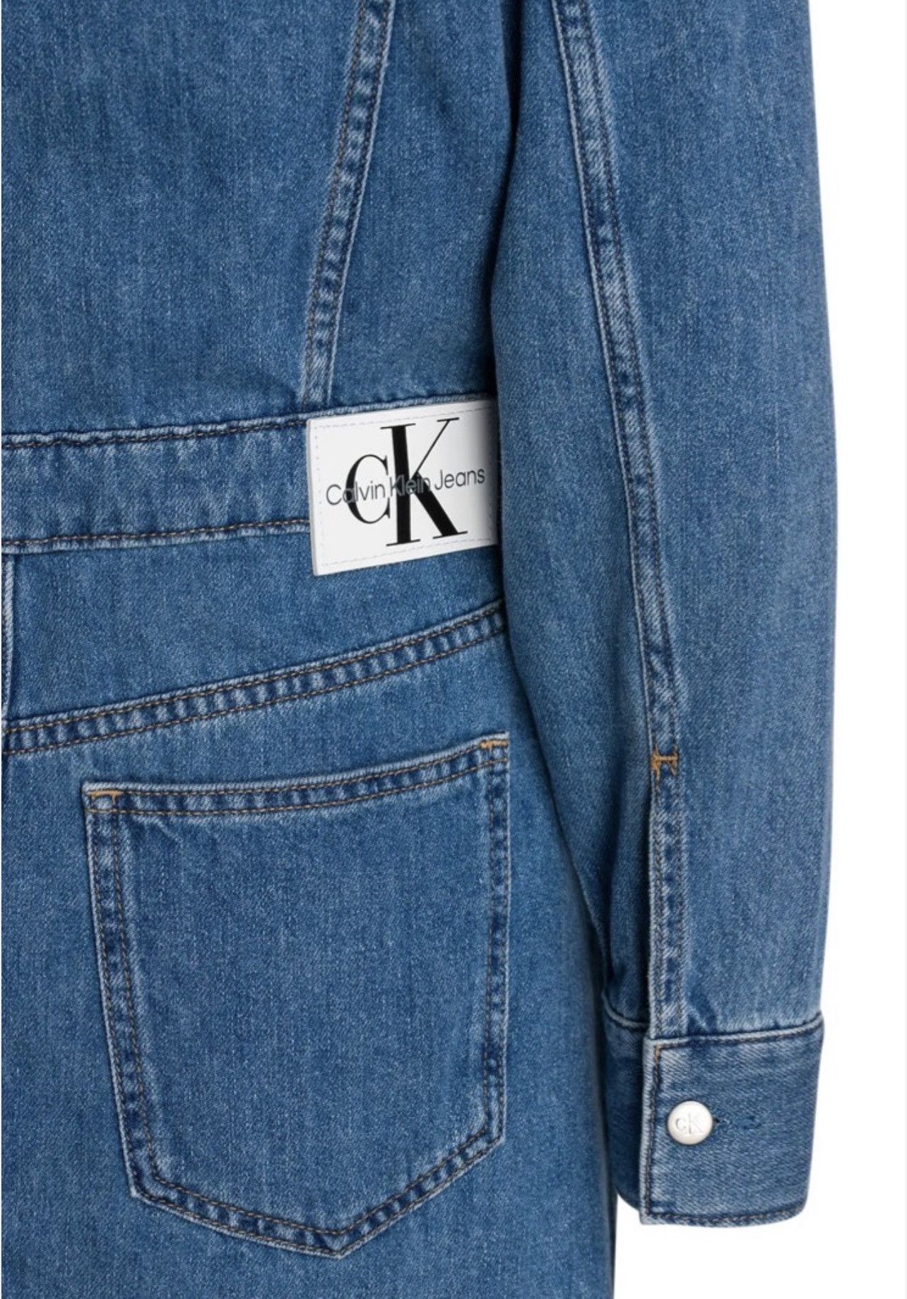 Calvin Klein Calvin Klein Jeans Trucker Blue Denim Midi Dress Size M / US 6-8 / IT 42-44 - 4 Thumbnail