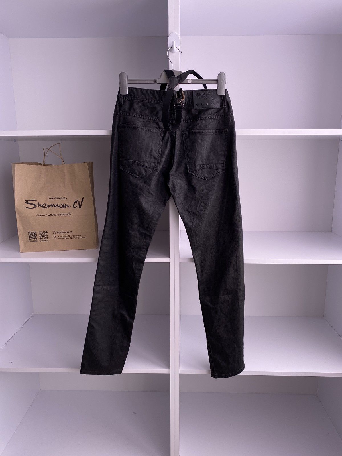 Designer × Vintage Jeansnet pants with suspenders Size US 30 / EU 46 - 6 Thumbnail