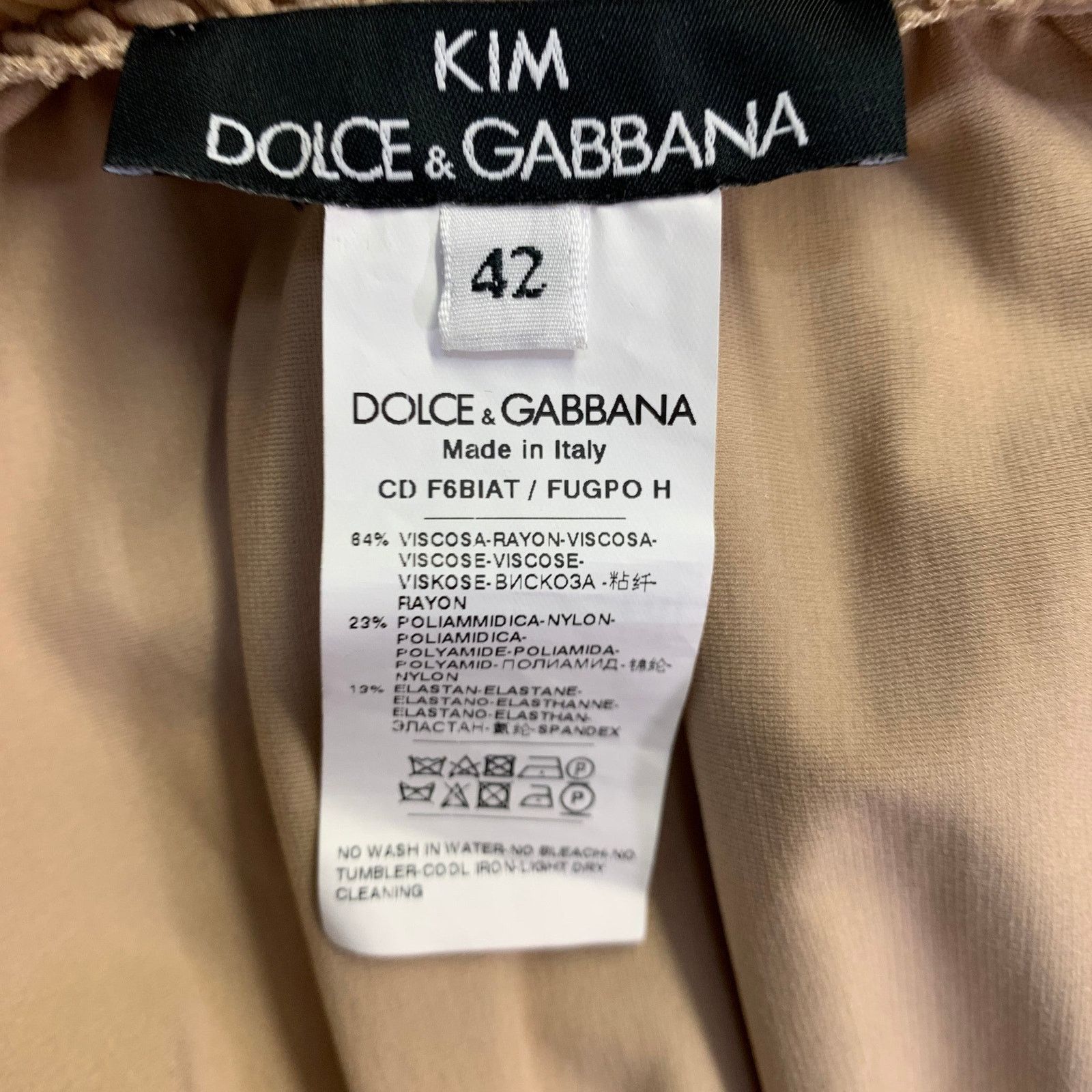 Dolce & Gabbana 6 Beige Viscose Blend Strapless Crop Top Dress Set Size M / US 6-8 / IT 42-44 - 9 Thumbnail