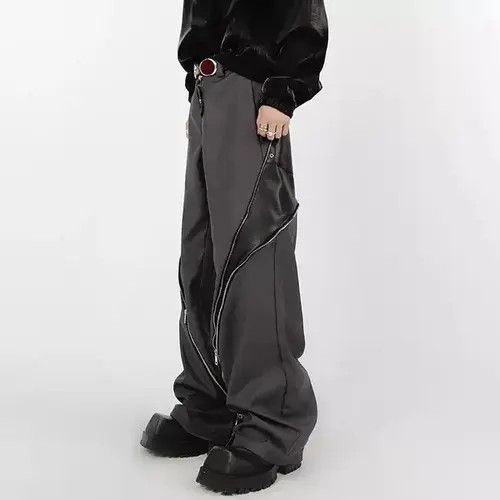 Jean PU Leather Zipper Pants Straight Size US 30 / EU 46 - 2 Thumbnail