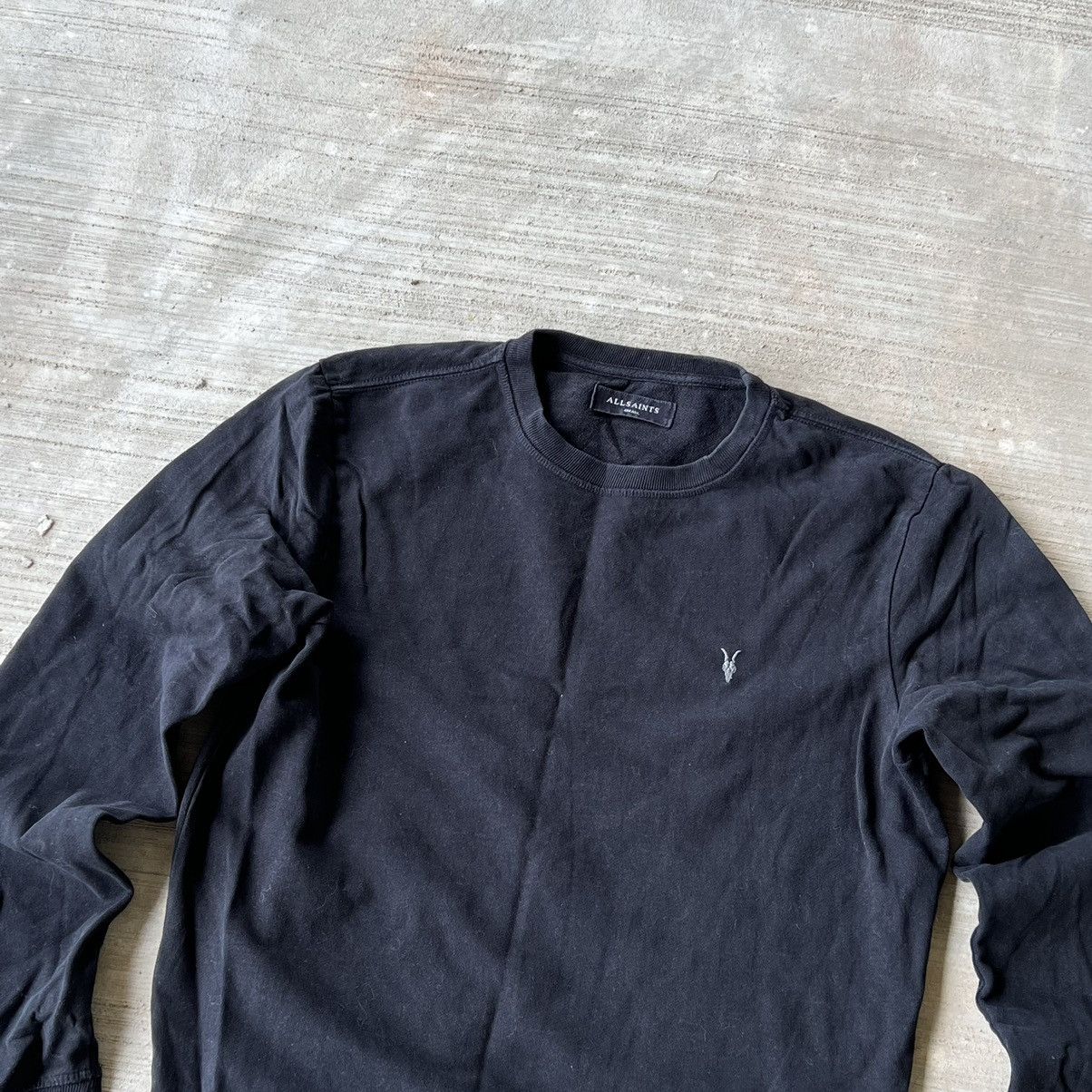 Allsaints Allsaints Vintage Black Small Logo Longsleeve Sweatshirt Size US S / EU 44-46 / 1 - 2 Thumbnail