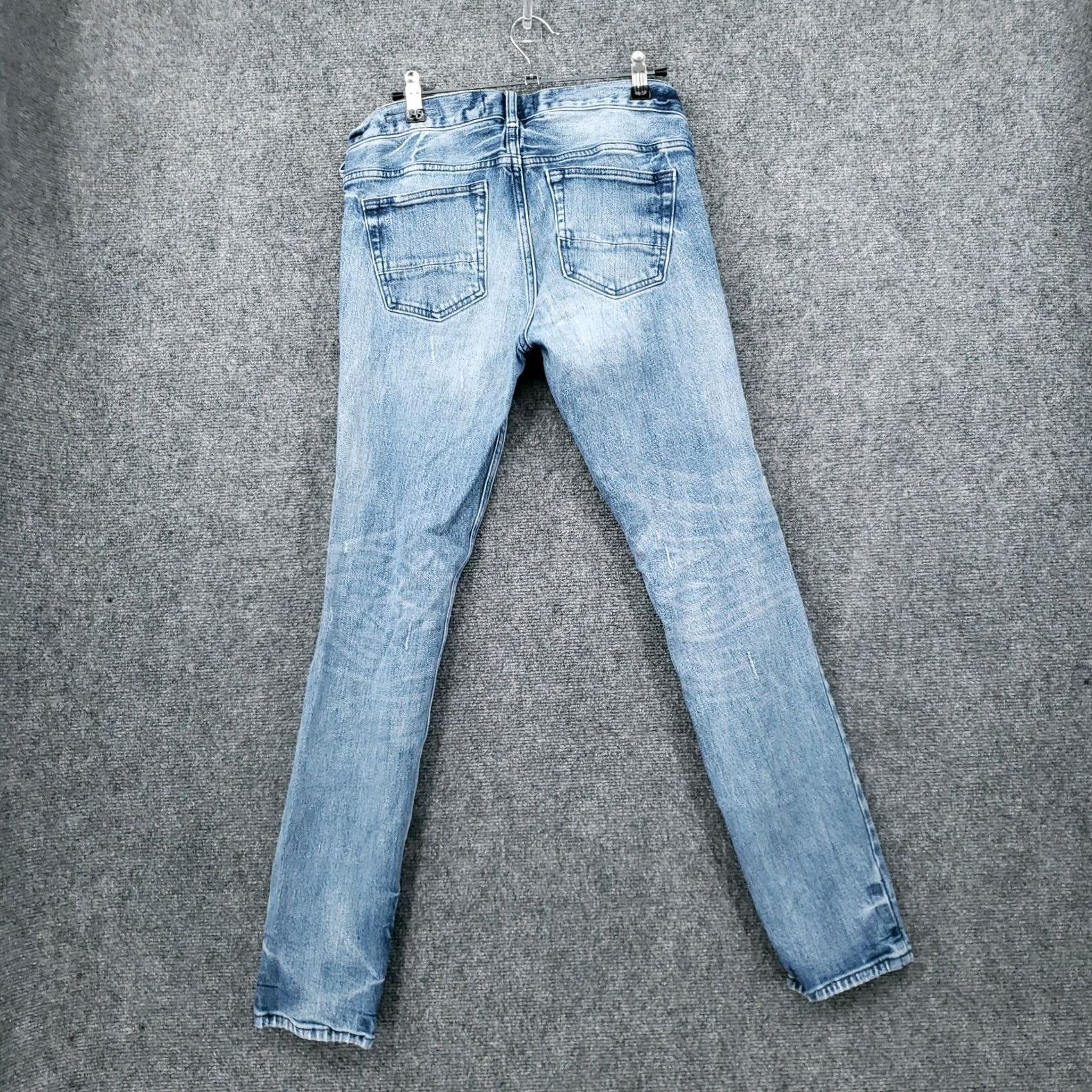 Pacsun PacSun Jeans Mens 29X30 Low Rise Skinny Leg Distressed Stone Wash Blue Denim Size US 30 / EU 46 - 2 Thumbnail
