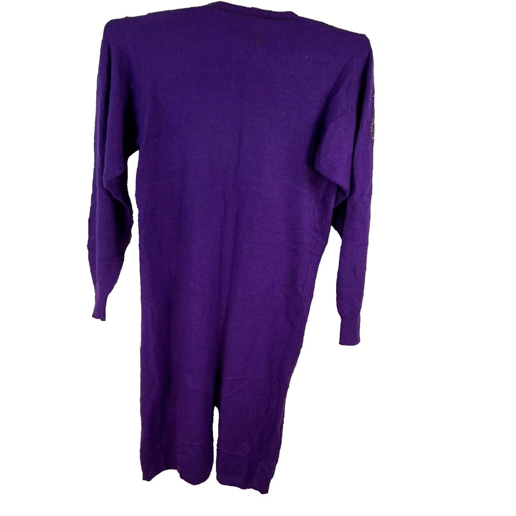 Vintage VINTAGE Cervelle Sweater Dress Womens Size L Purple Long Sleeve V-Neck Bow 80s Christmas Classic Size L / US 10 / IT 46 - 6 Thumbnail