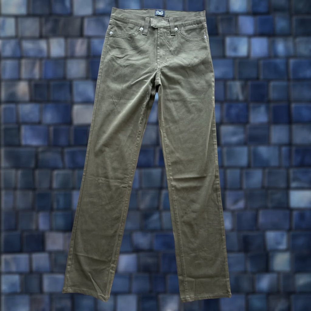 Dolce & Gabbana VINTAGE Dolce&Gabbana Slim Straight Pants Womens 26x31 Green Chino Logo Zipper Pocket Casual City 90s Mens Women Girls Size 26" / US 2 / IT 38 - 1 Thumbnail