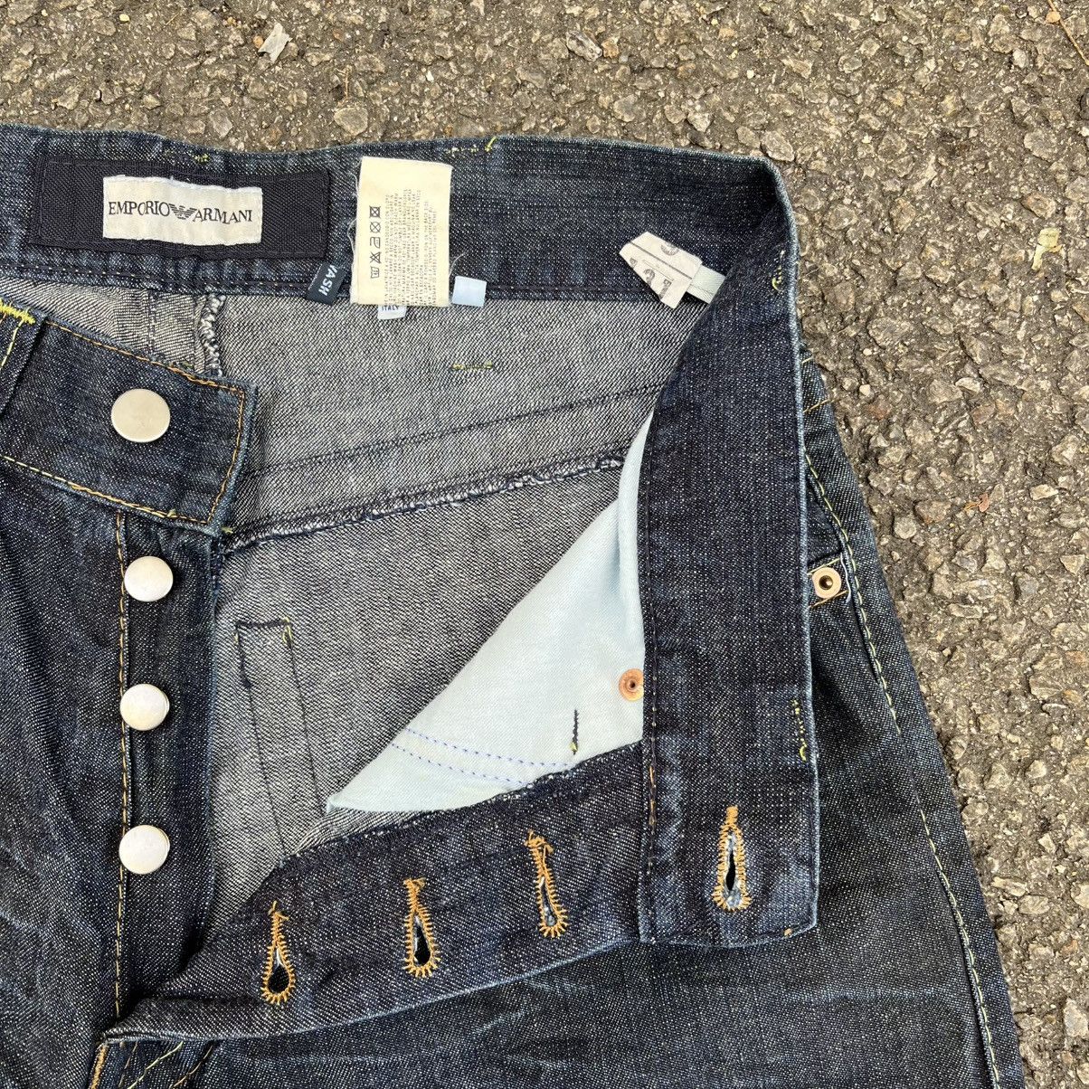 Emporio Armani Y2K Emporio Armani Eco Wash Denim Big Scorpion Baggy Jeans Size US 31 - 7 Thumbnail