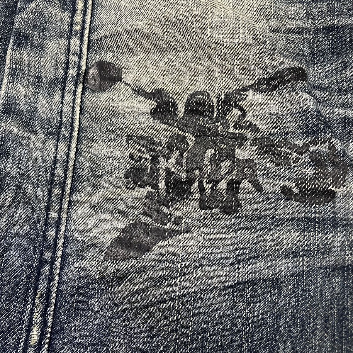 If Six Was Nine × Japanese Brand × Le Grande Bleu (L.G.B.) 🇯🇵 TSL JEANS POEM DISTRESSED DENIM PANTS Size US 35 - 20 Thumbnail