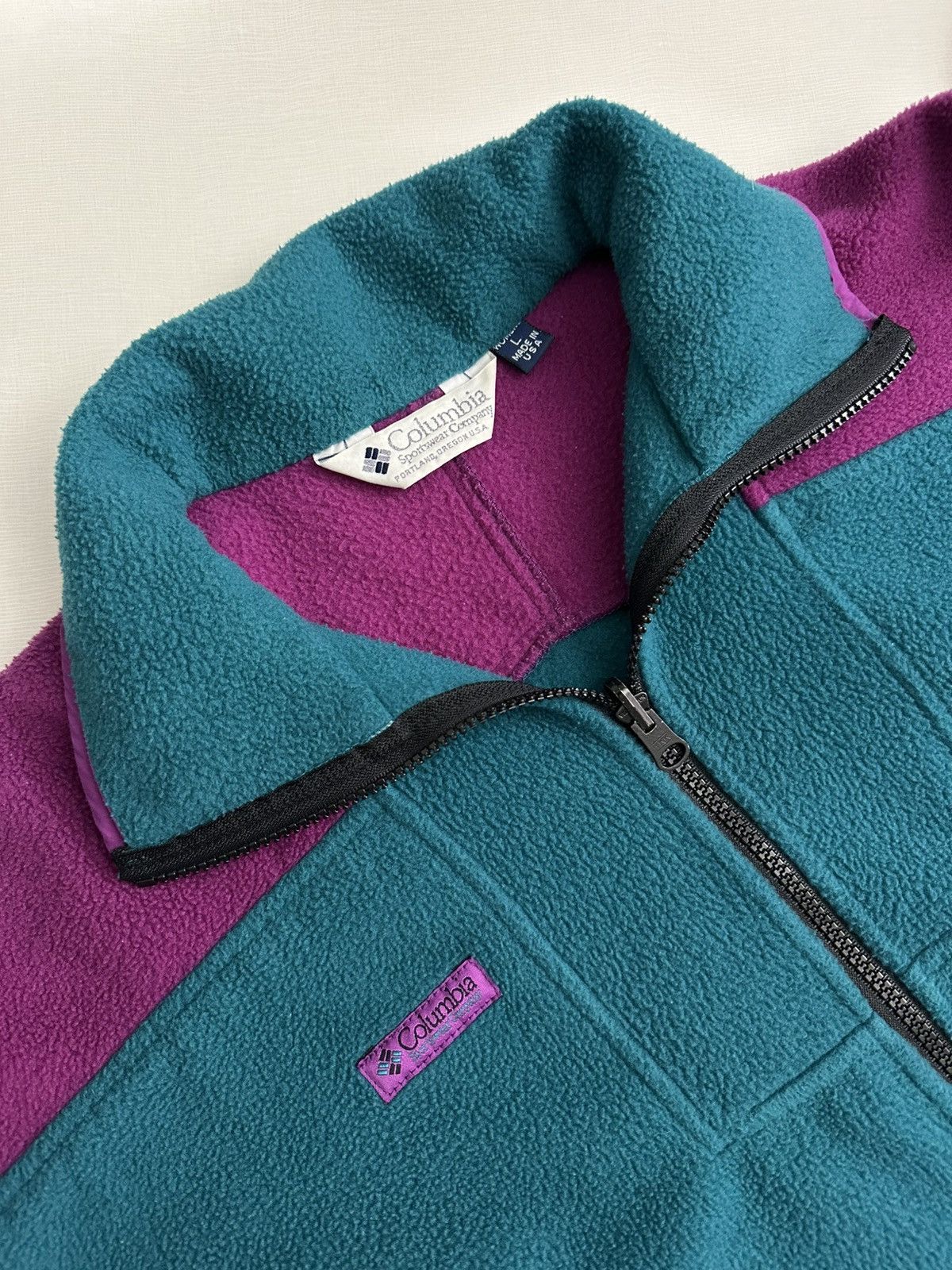 Columbia × Vintage Vintage 90s Columbia Women's Large Fleece Jacket Made In USA Size L / US 10 / IT 46 - 6 Thumbnail