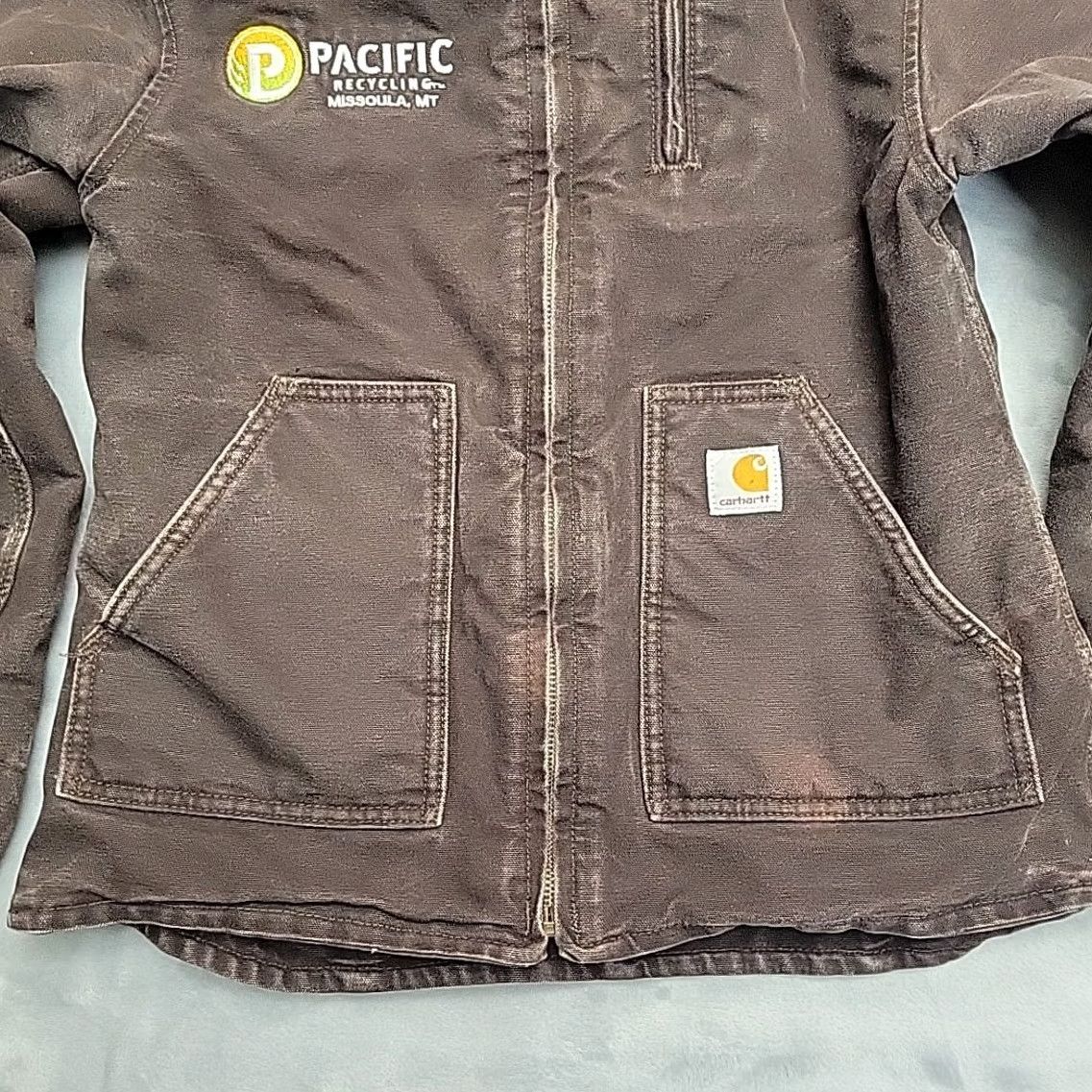 Carhartt VINTAGE Carhartt Jacket Womens XS Brown Sherpa Lined Duck Canvas Full Zip Work WJ022 DKB Size XS / US 0-2 / IT 36-38 - 2 Thumbnail