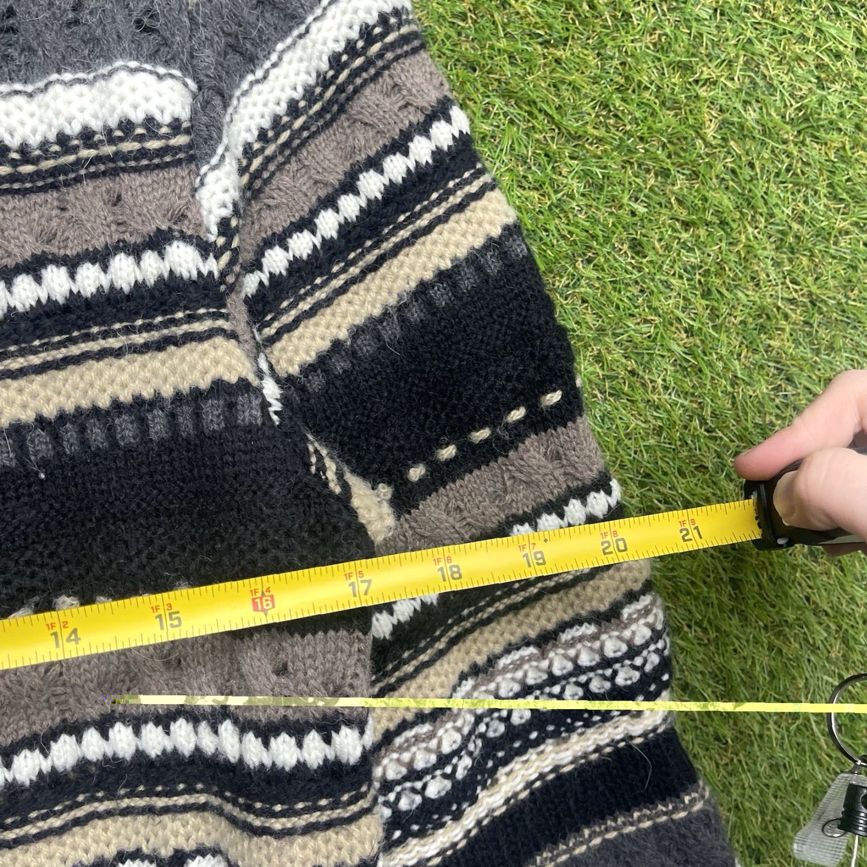 Anthropologie Anthropologie Sweater Cardigan Striped 3D Knit Long Sleeve Round Neck Black Button Pockets Bohemian Classic All Seasons Winter Fall Womens Size S / US 4 / IT 40 - 4 Thumbnail