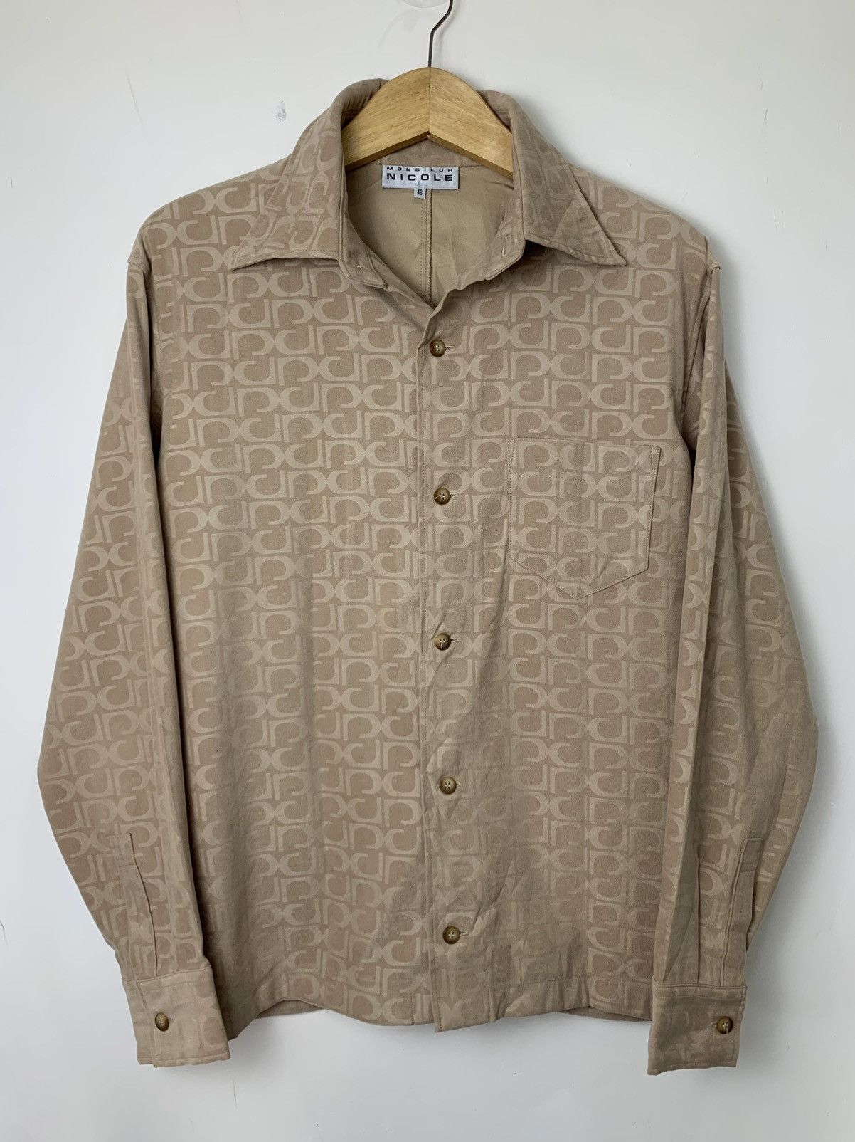 Nicole Club Nicole monsieur's velvet monogram shirt Size US M / EU 48-50 / 2 - 2 Thumbnail