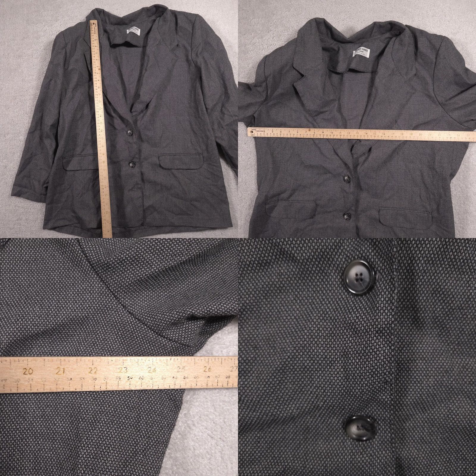Vintage VINTAGE Alfred Dunner Blazer Womens 24W Gray Polka Dot Two Button Jacket Plus Made USA Size 4XL / US 24-26 - 8 Thumbnail