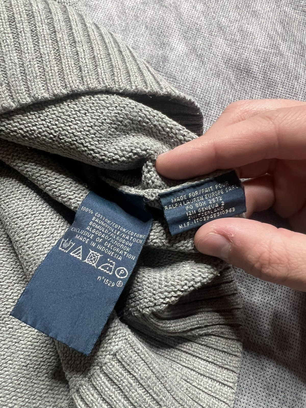 Polo Ralph Lauren Vintage Polo Ralph Lauren Sweater Gray Knit Cotton Pullover Size US XL / EU 56 / 4 - 7 Thumbnail