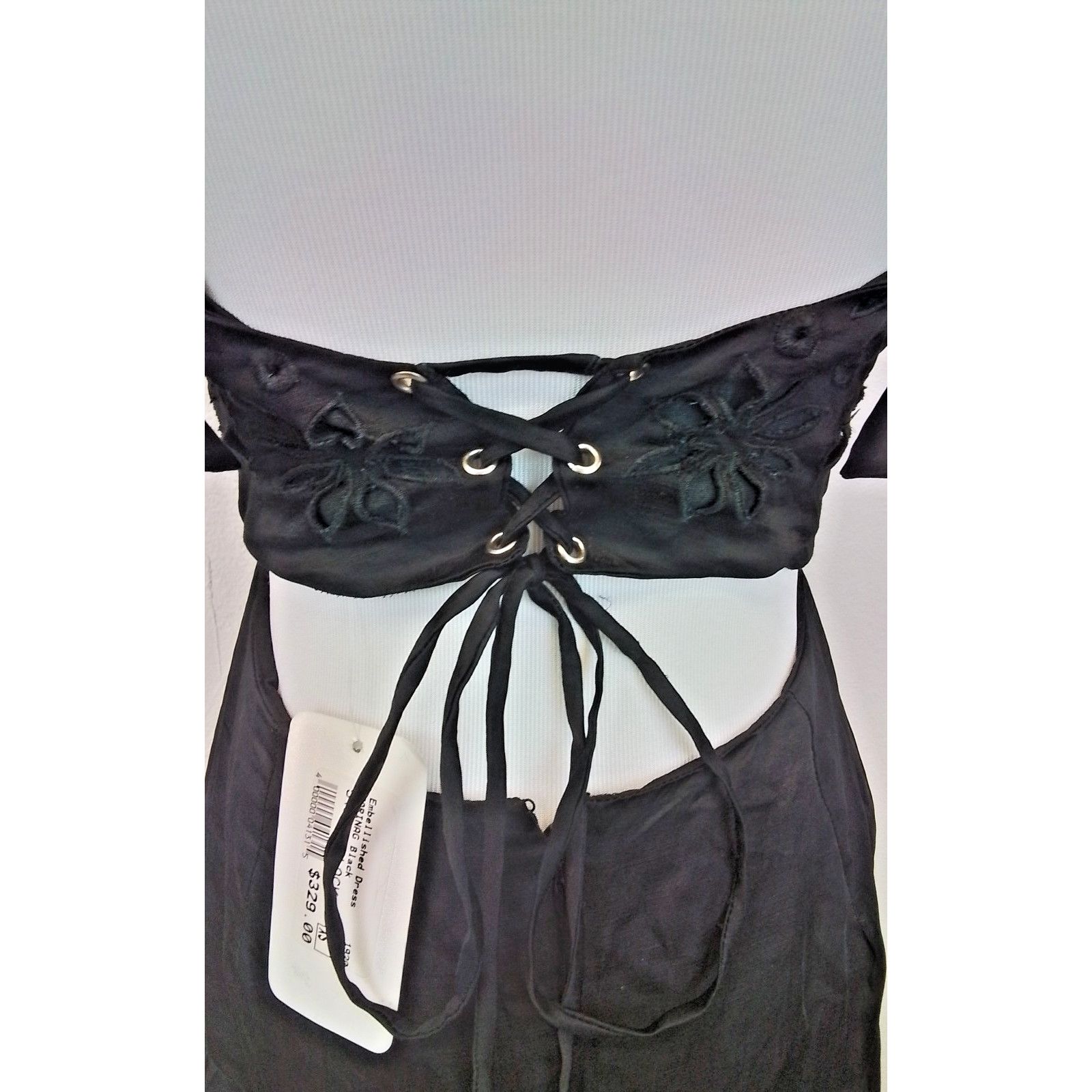 Karina Grimaldi Karina Grimaldi Maxi Dress Women's XS Black Lace Up NWT Size XS / US 0-2 / IT 36-38 - 4 Thumbnail