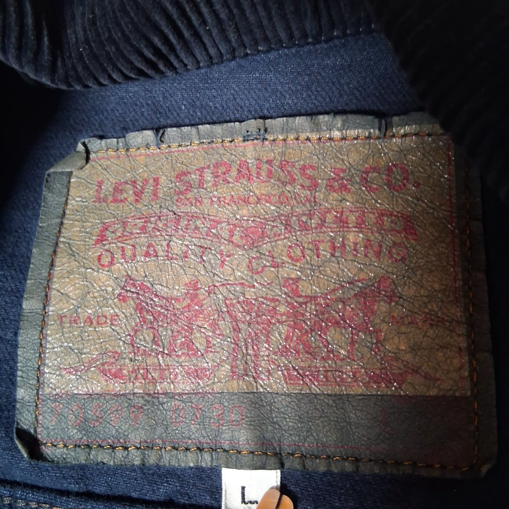 Levi's VINTAGE Levi's Levi Strauss Denim Jean Jacket L Blue Corduroy Trucker 70599 0730 Size US 33 - 6 Thumbnail