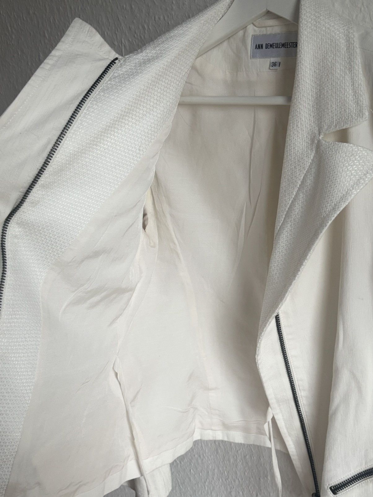 Ann Demeulemeester Ann Demeulemeester early 00s White Blazers Size XS / US 0-2 / IT 36-38 - 9 Thumbnail