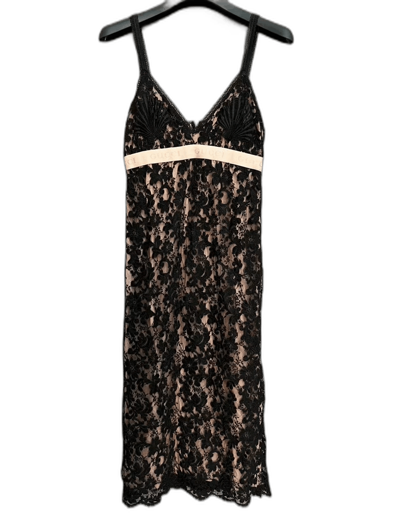 Gucci Gucci Black Lace Floral Dress Size US 36 / EU 52 - 1 Thumbnail