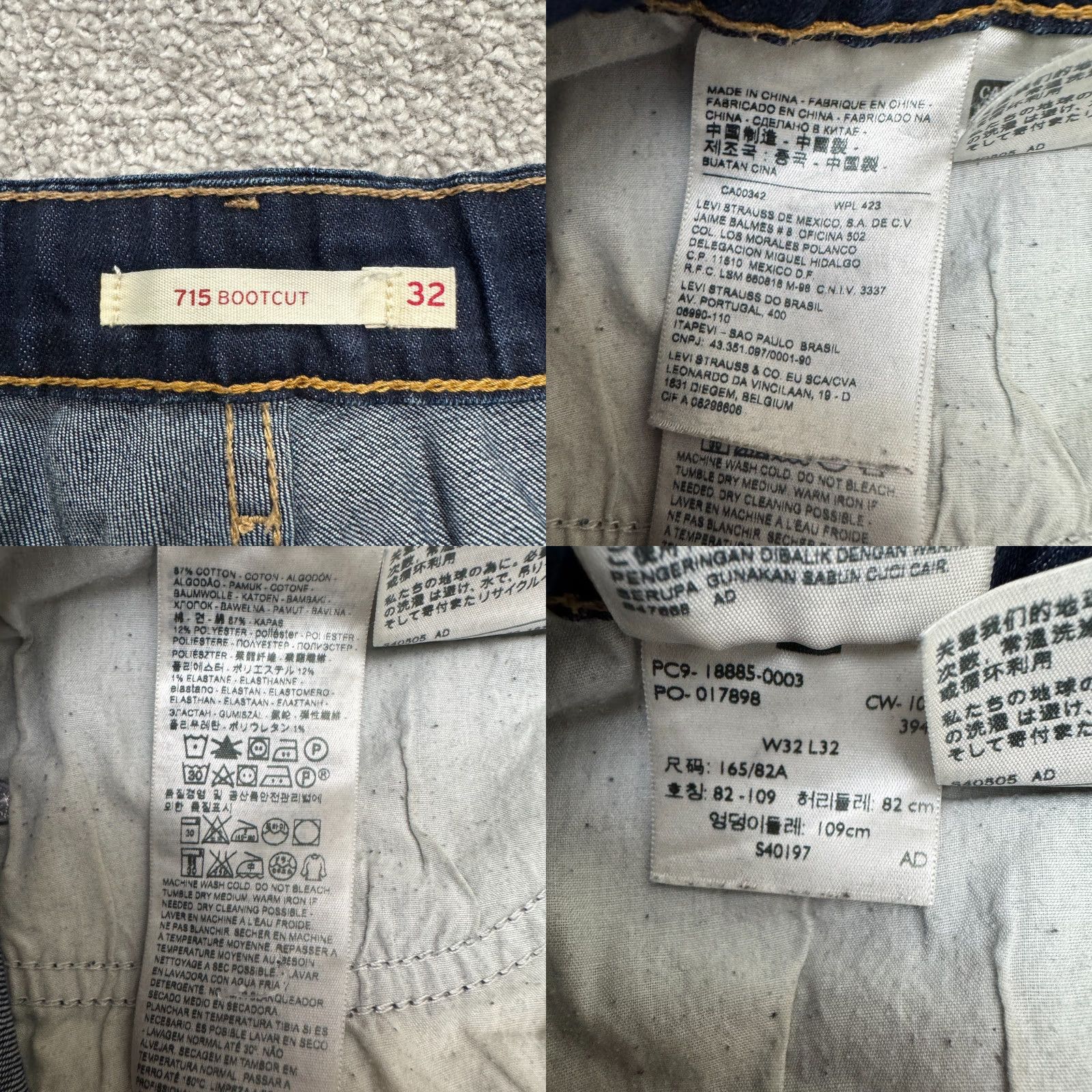Levi's Levi's 715 Bootcut Mid Rise Denim Jeans Womens 32 Blue Dark Wash Stretch Casual Size 24" / US 00 / IT 34 - 8 Thumbnail