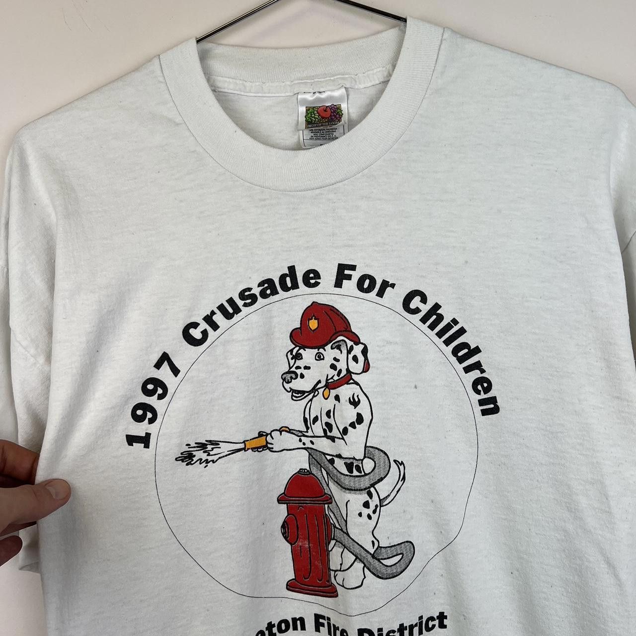 Fruit Of The Loom Vintage 1997 Crusade For Children T-Shirt - Zoneton Fire Size US XL / EU 56 / 4 - 2 Thumbnail