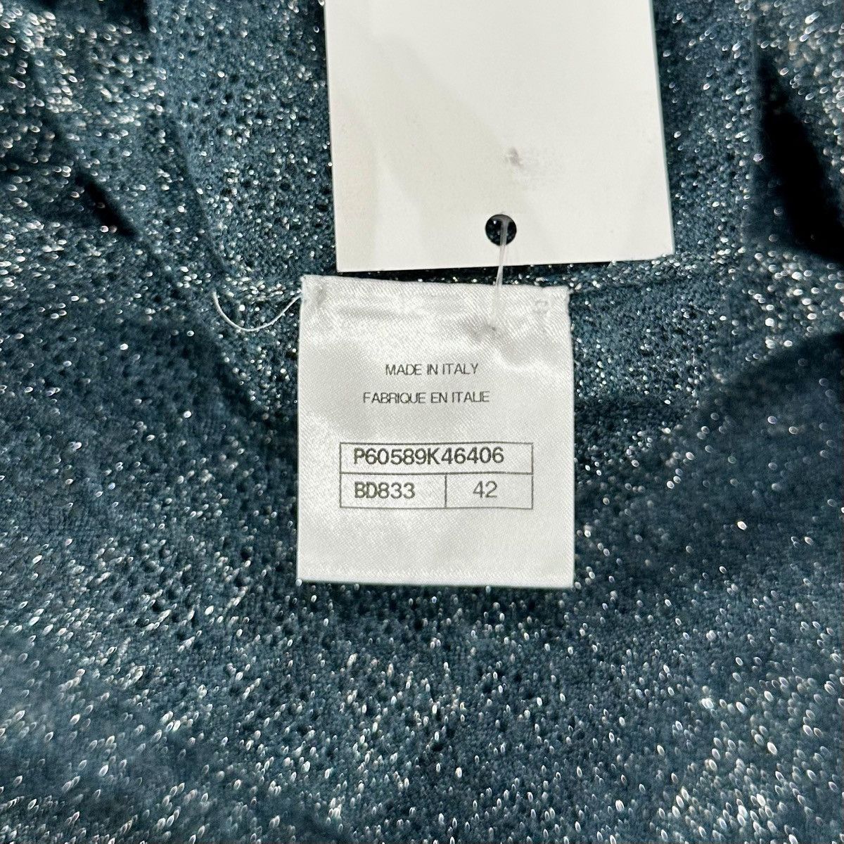 Chanel RARE CHANEL TEAL METALLIC STRIPED KNIT POLO Size US XS / EU 42 / 0 - 6 Thumbnail