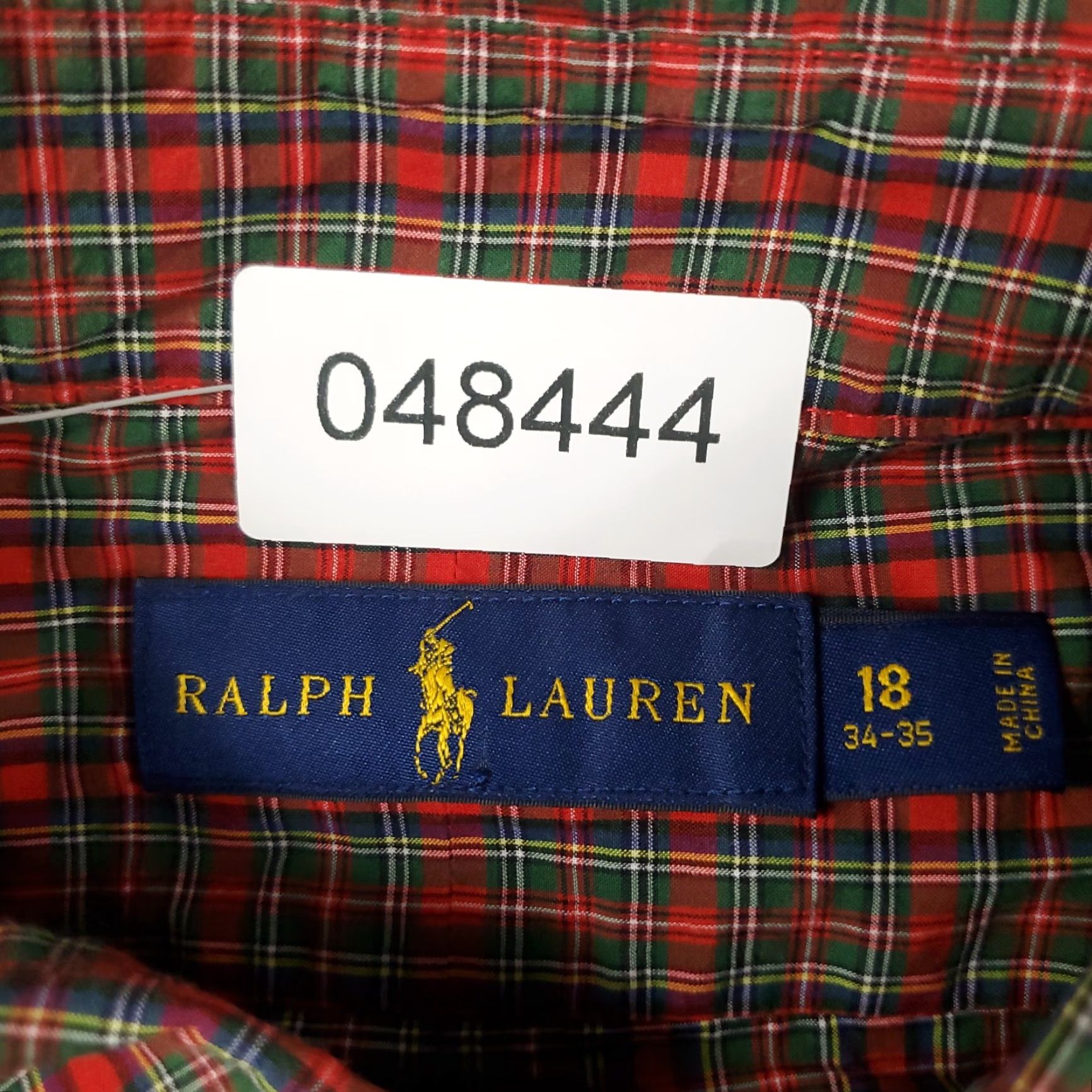 Ralph Lauren Ralph Lauren Dress Shirt Mens 18 Red Plaid Long Sleeve Button Up Size 48R - 7 Thumbnail