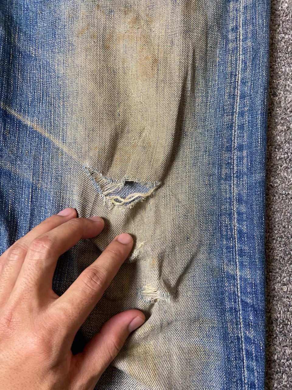 Edwin EDWIN 503 Distressed Denim Jeans (164) Size US 37 - 12 Thumbnail