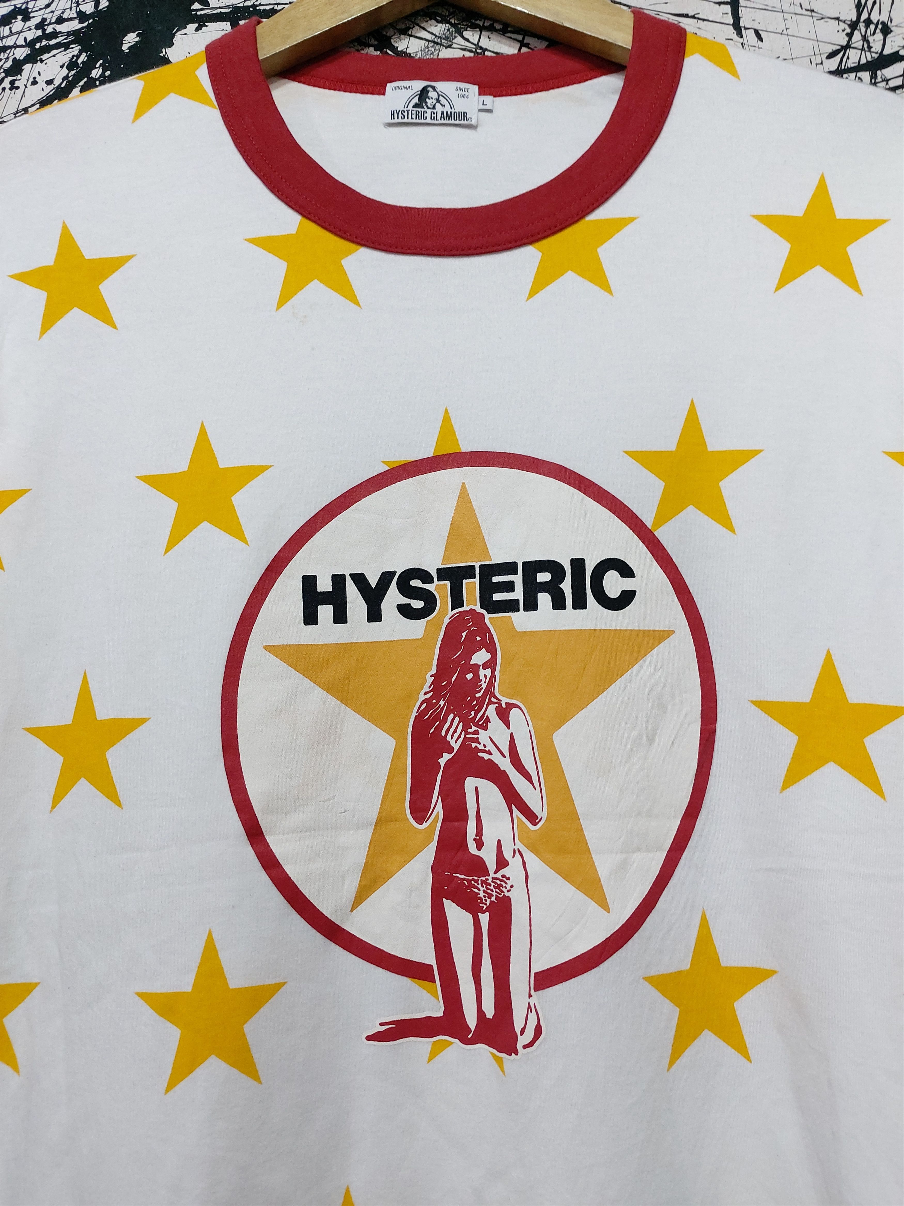 Hysteric Glamour HYSTERIC GLAMOUR STARS NUDE GIRL RINGER TEE Size US L / EU 52-54 / 3 - 3 Thumbnail