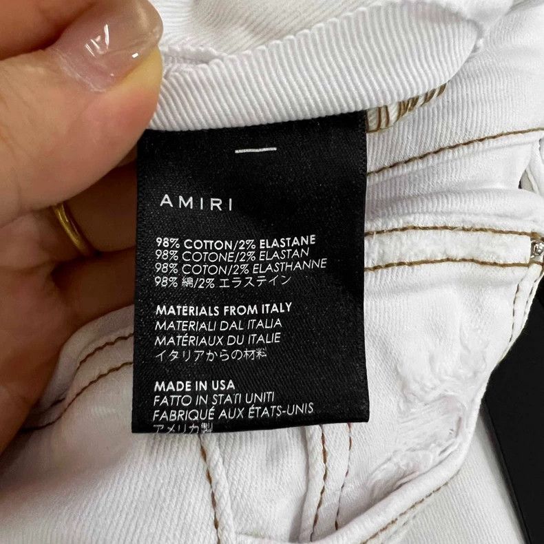 Amiri Amiri white hole slim fit long pants Size US 30 / EU 46 - 4 Thumbnail