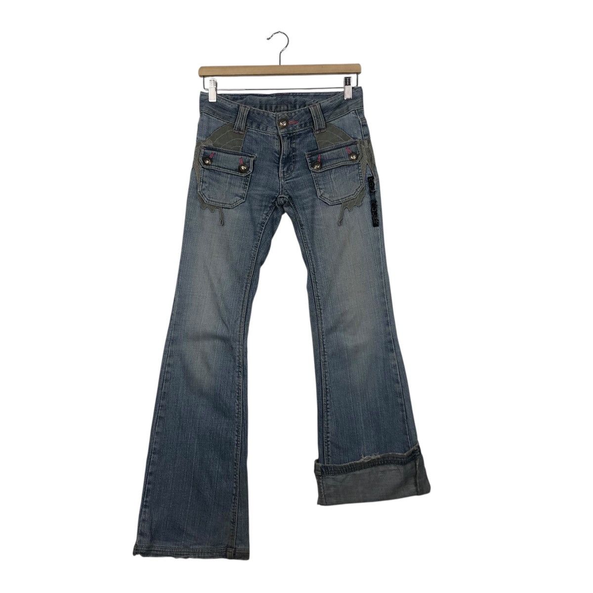 COOLA Distressed Washed Flare Jeans – Early 2000s