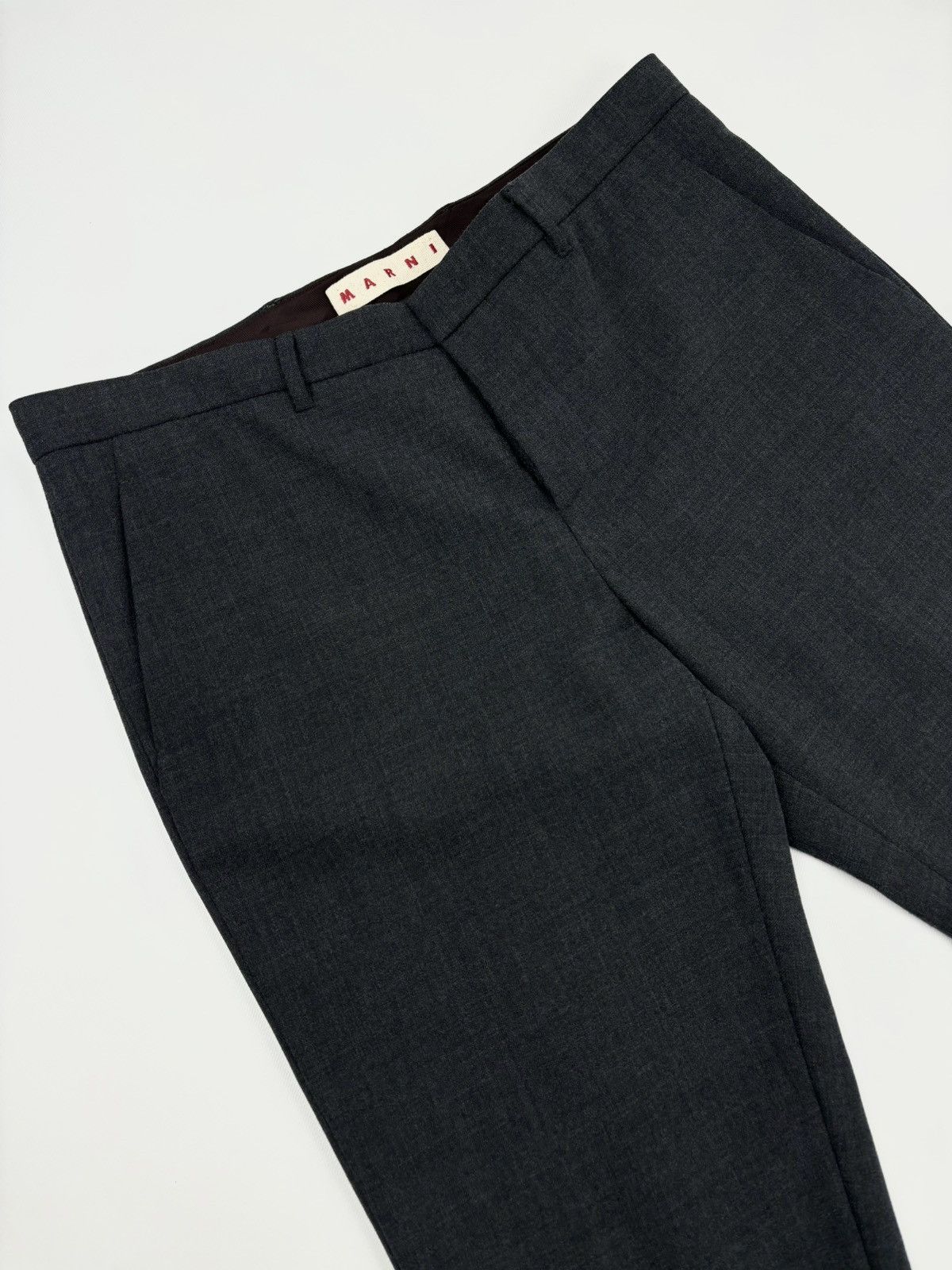 Balenciaga × Marni Unisex Commessa Wool Italy Classic Grey Pants Pocket Tapered Trousers 44 Size 30" / US 8 / IT 44 - 9 Thumbnail
