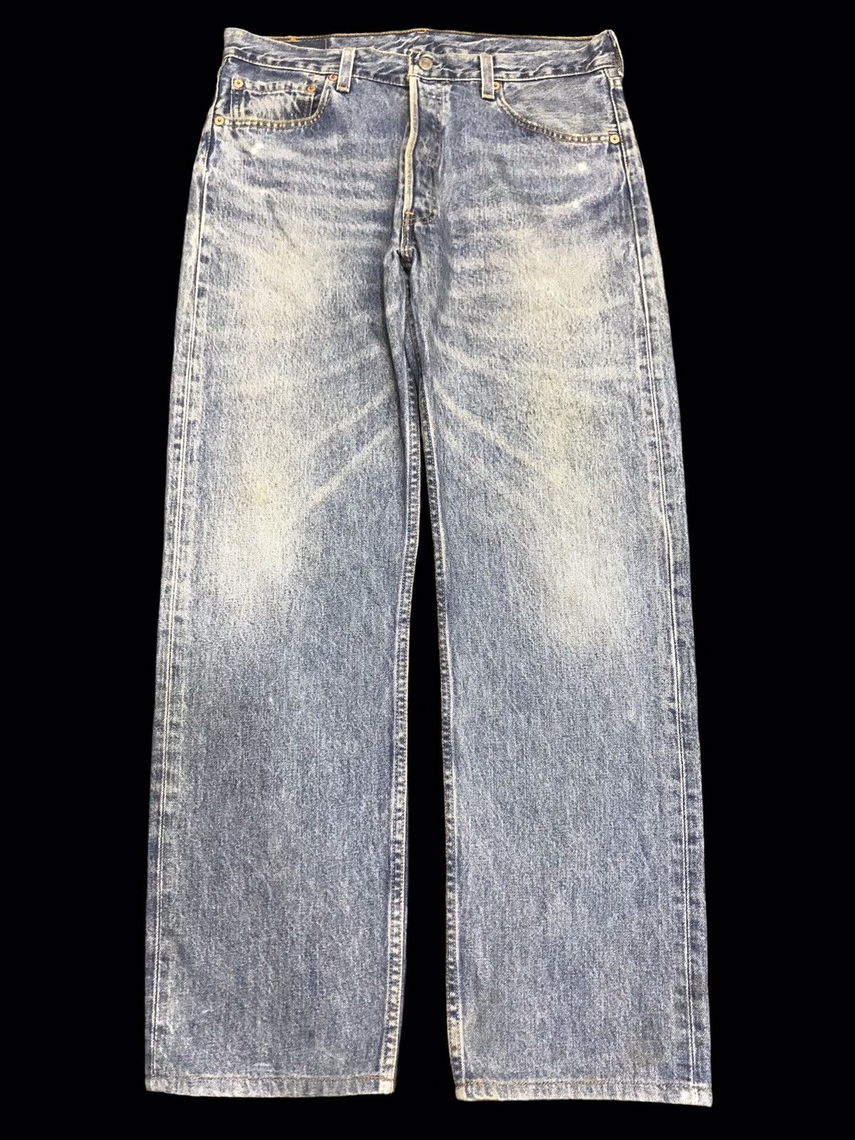 Levi's 💥VTG💥 Levis 501 Regular Medium Wash Distressed Denim F164 Size US 33 - 1 Thumbnail